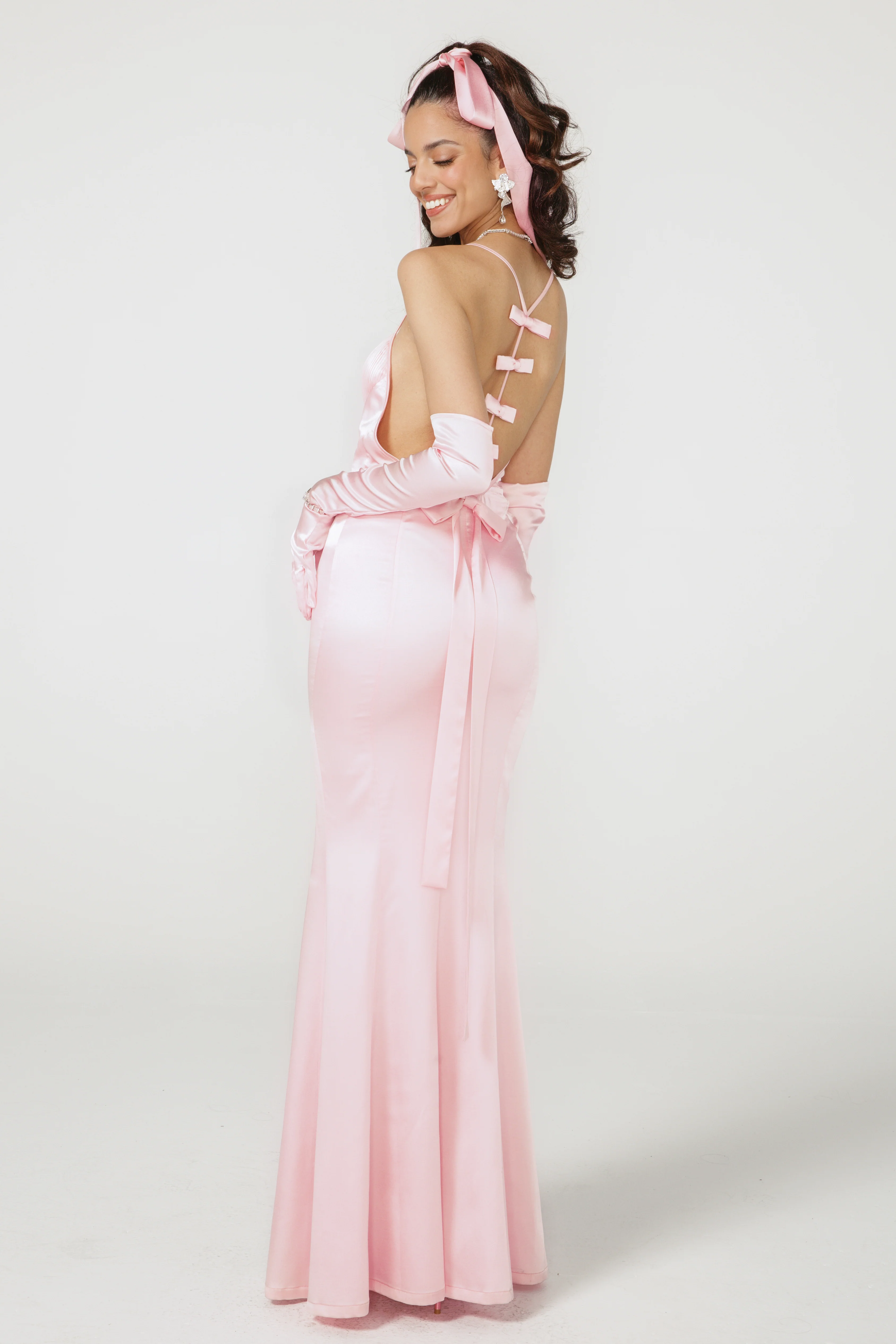 Angelique Bow Dress (Pink) (Final Sale)