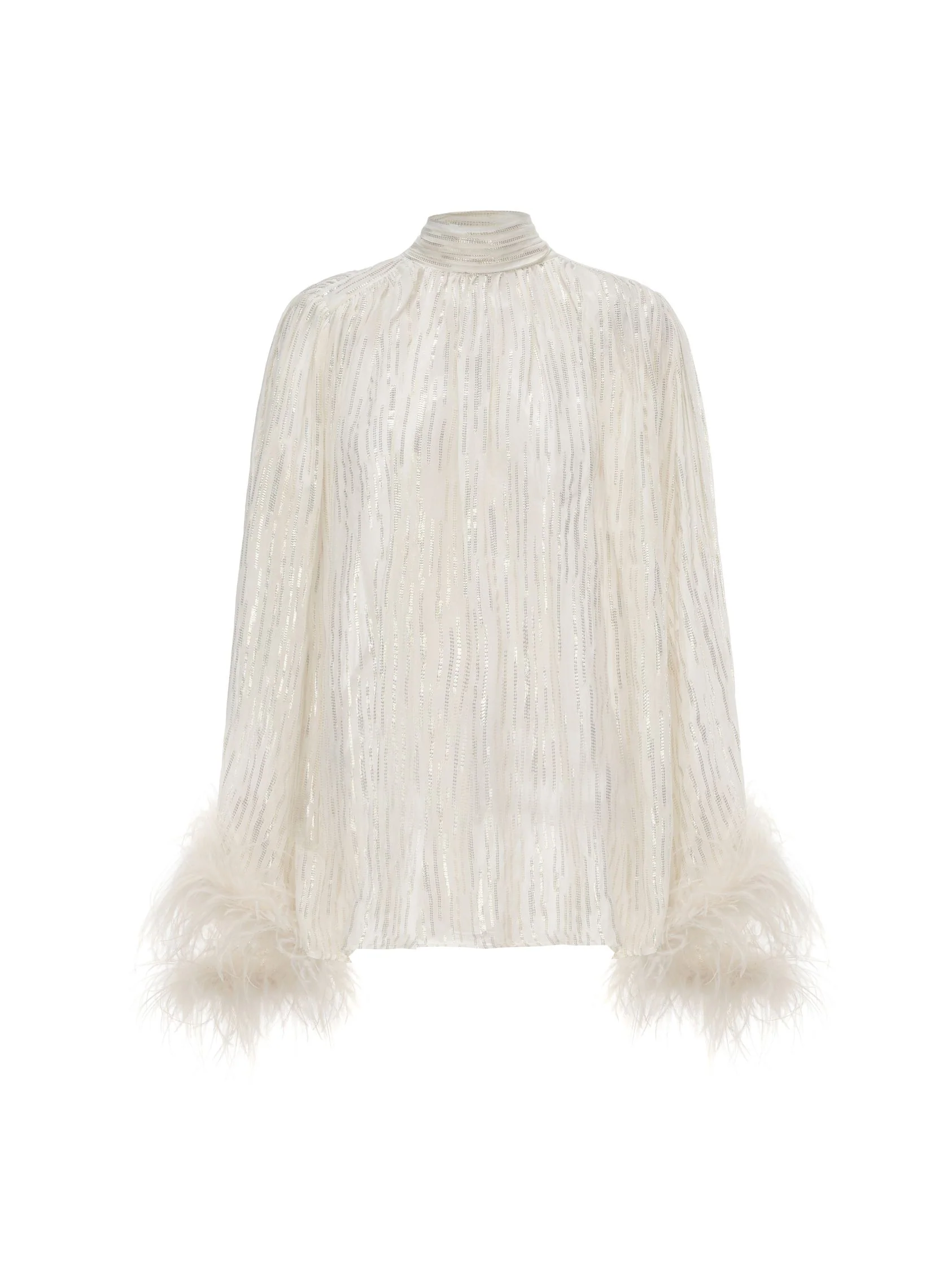 Keira Feather Top (White) (Final Sale)