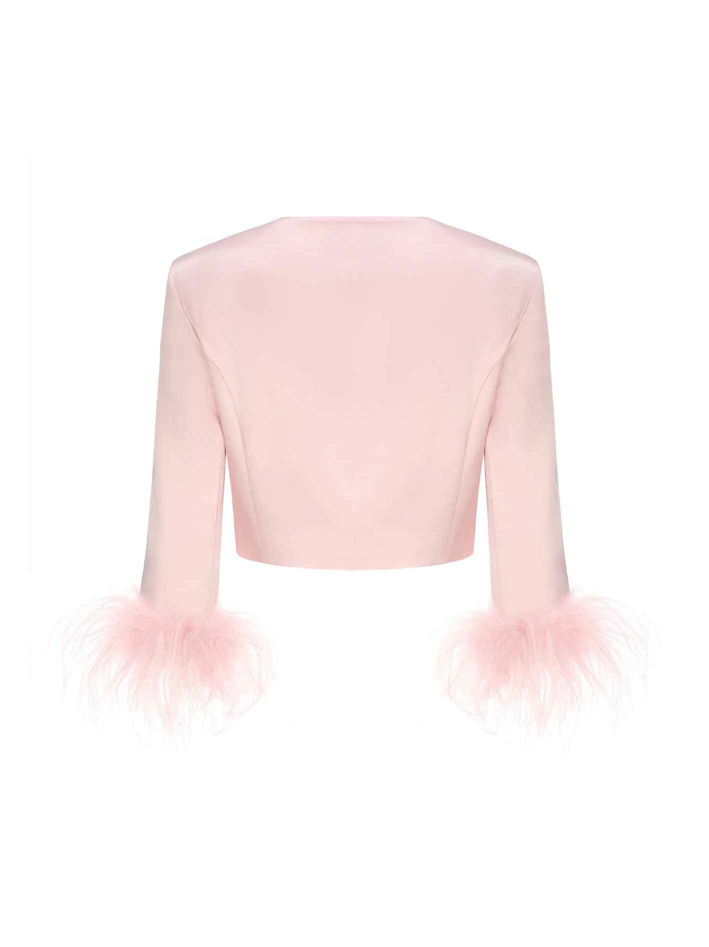 Ambre Satin Feather Top (Pink)