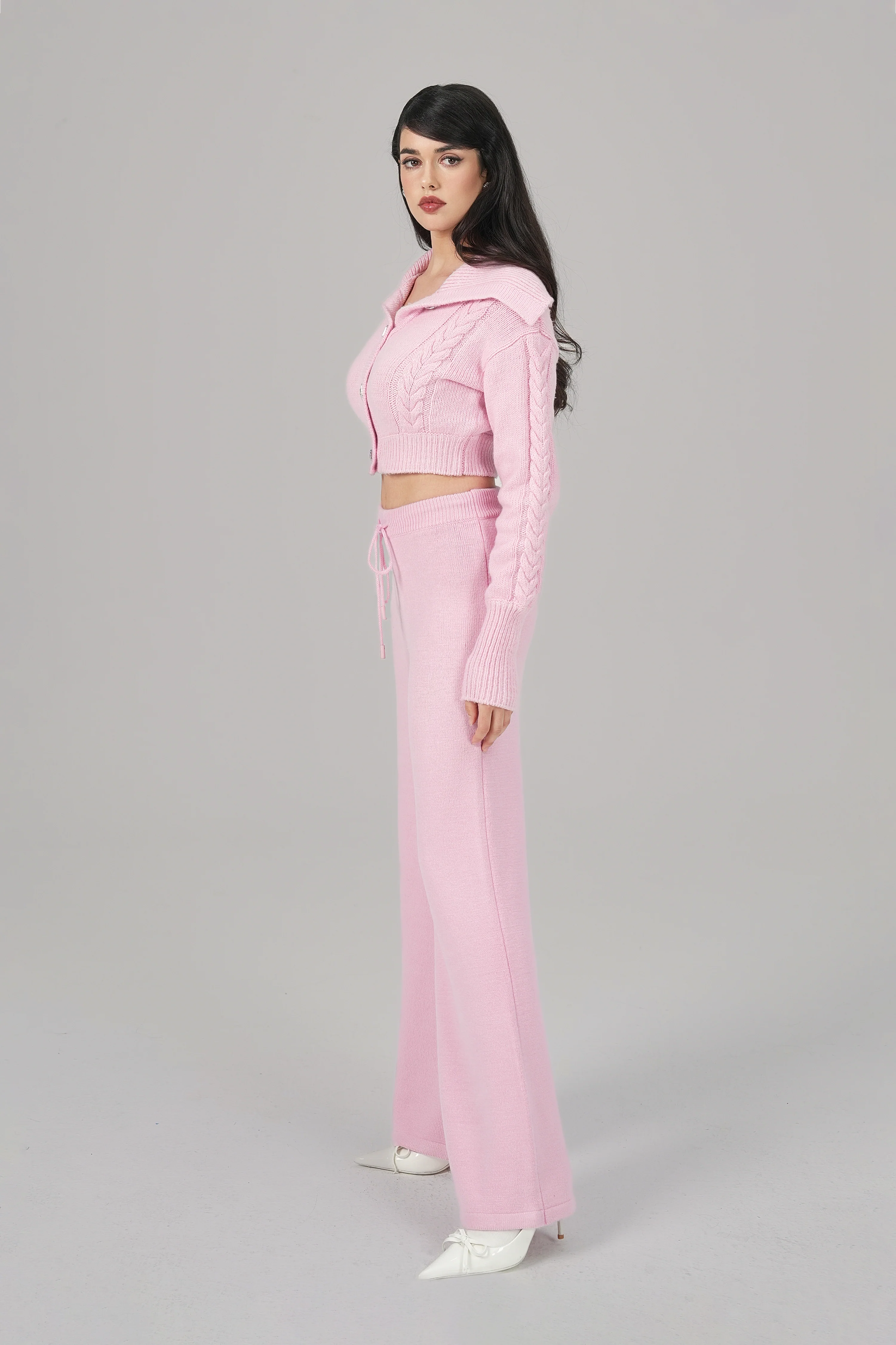 Addison Coat + Scarf Set (Pink)