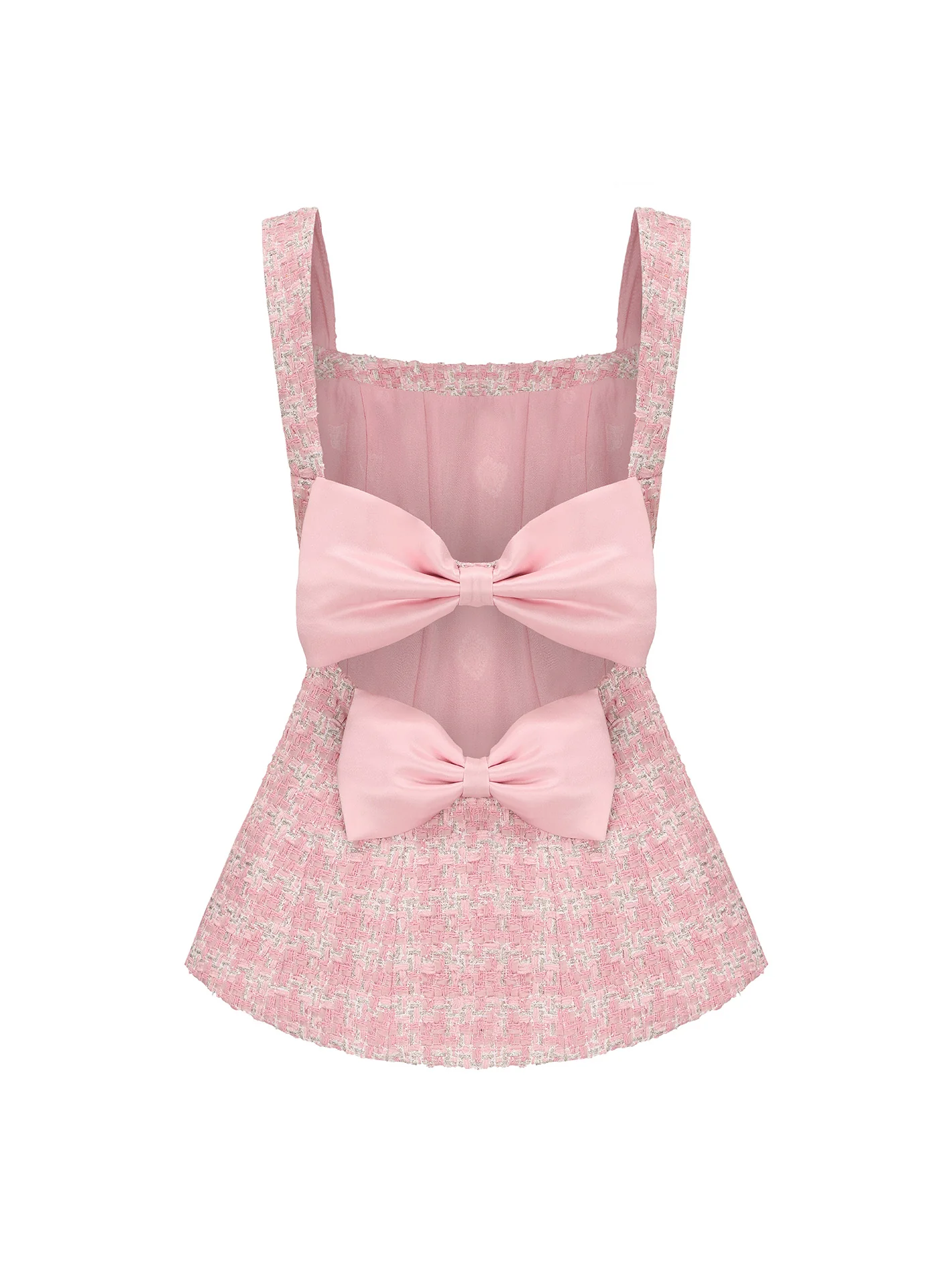 Anabella Bow Top (Pink Checkered)