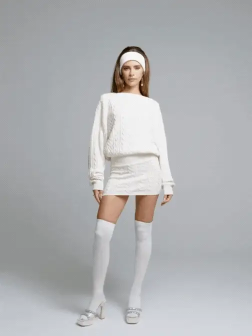 Kendall Knit Dress (White) (Final Sale)