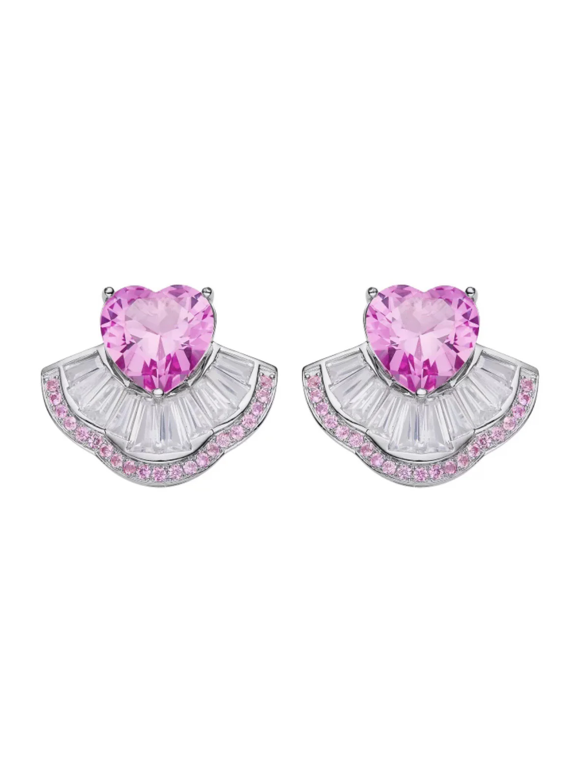 Emilia Heart Earrings (Pink) (Final Sale)