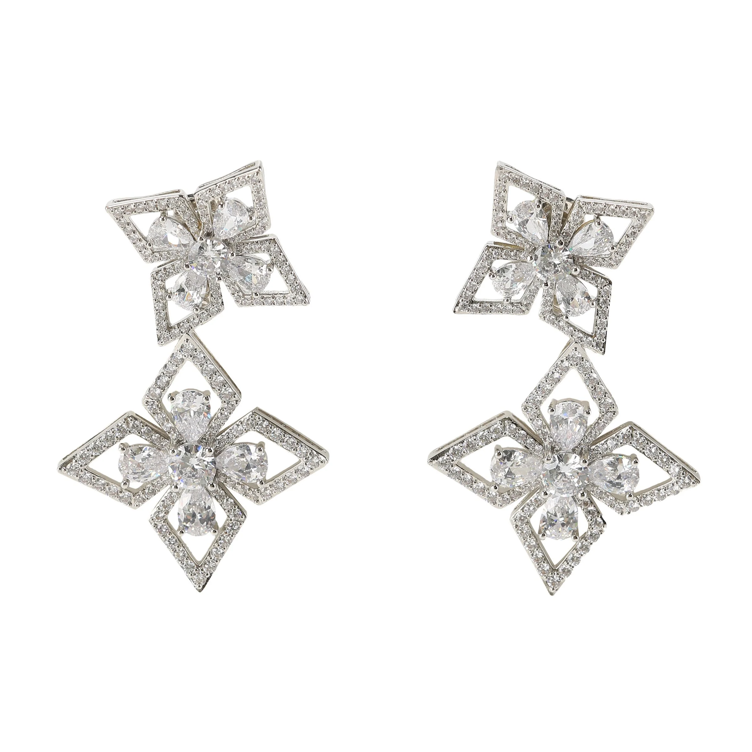 Laya Double Flower Earrings (Final Sale)
