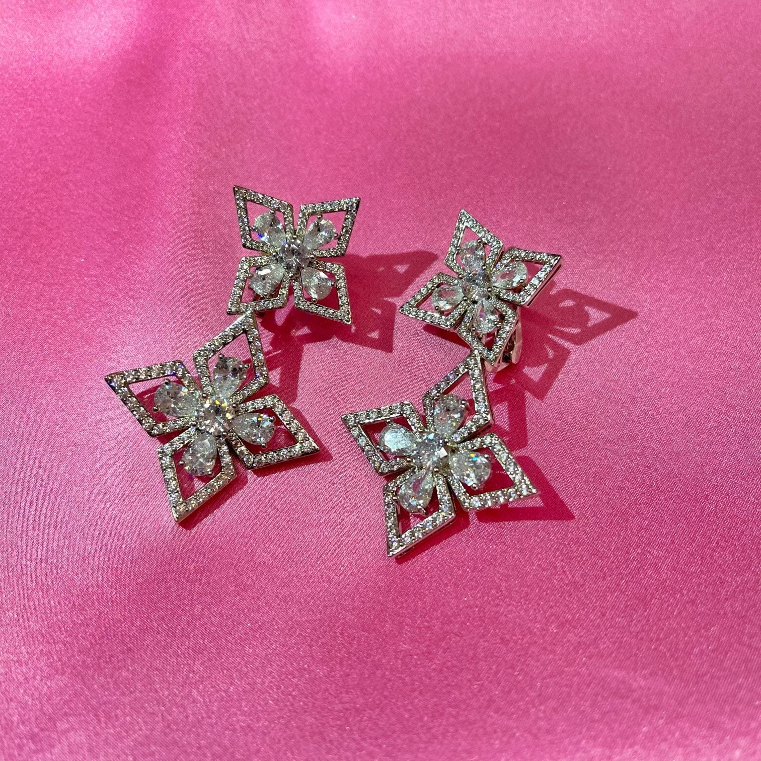 Laya Double Flower Earrings (Final Sale)