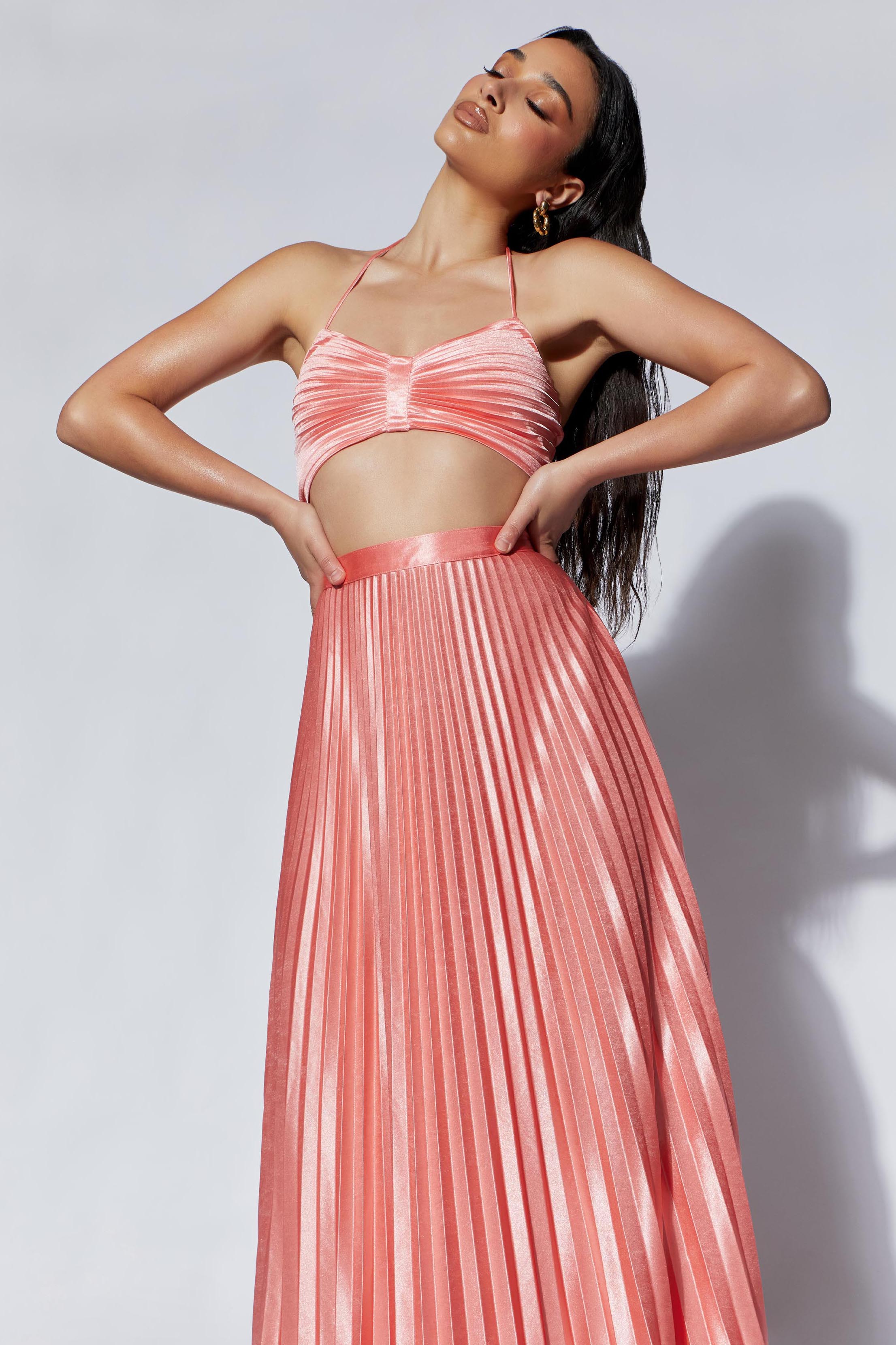 Shirin Pleated Halter Top - Rosewater