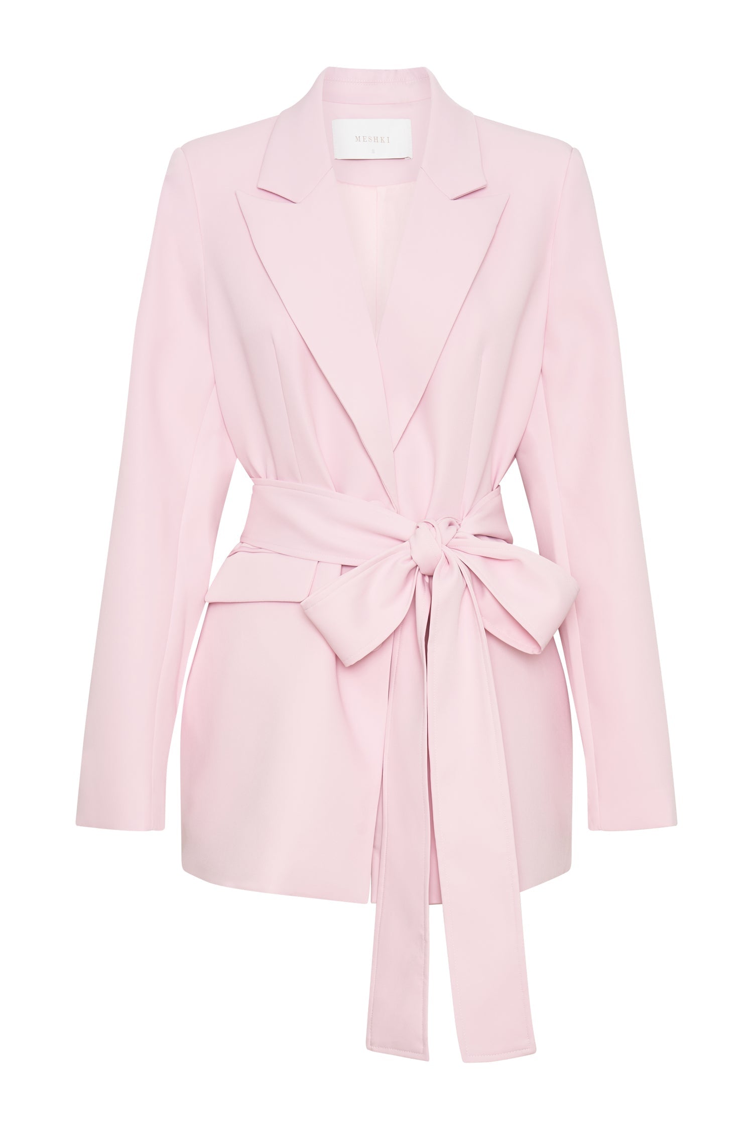 Arna Oversized Belted Blazer - Blush Pink