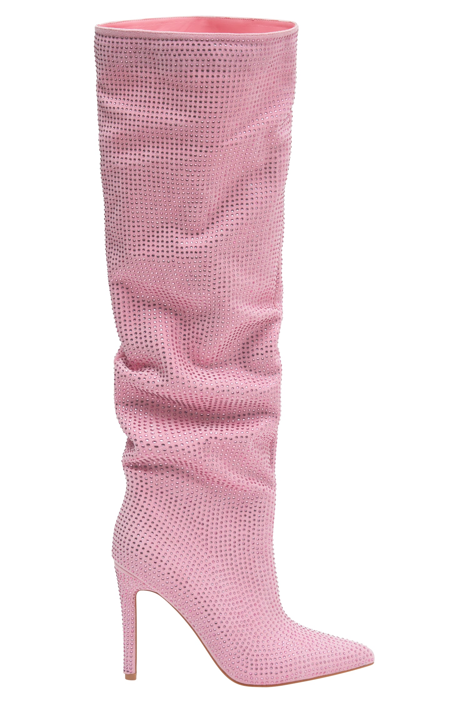Jenner Diamante High Heel Boot - Blush Pink
