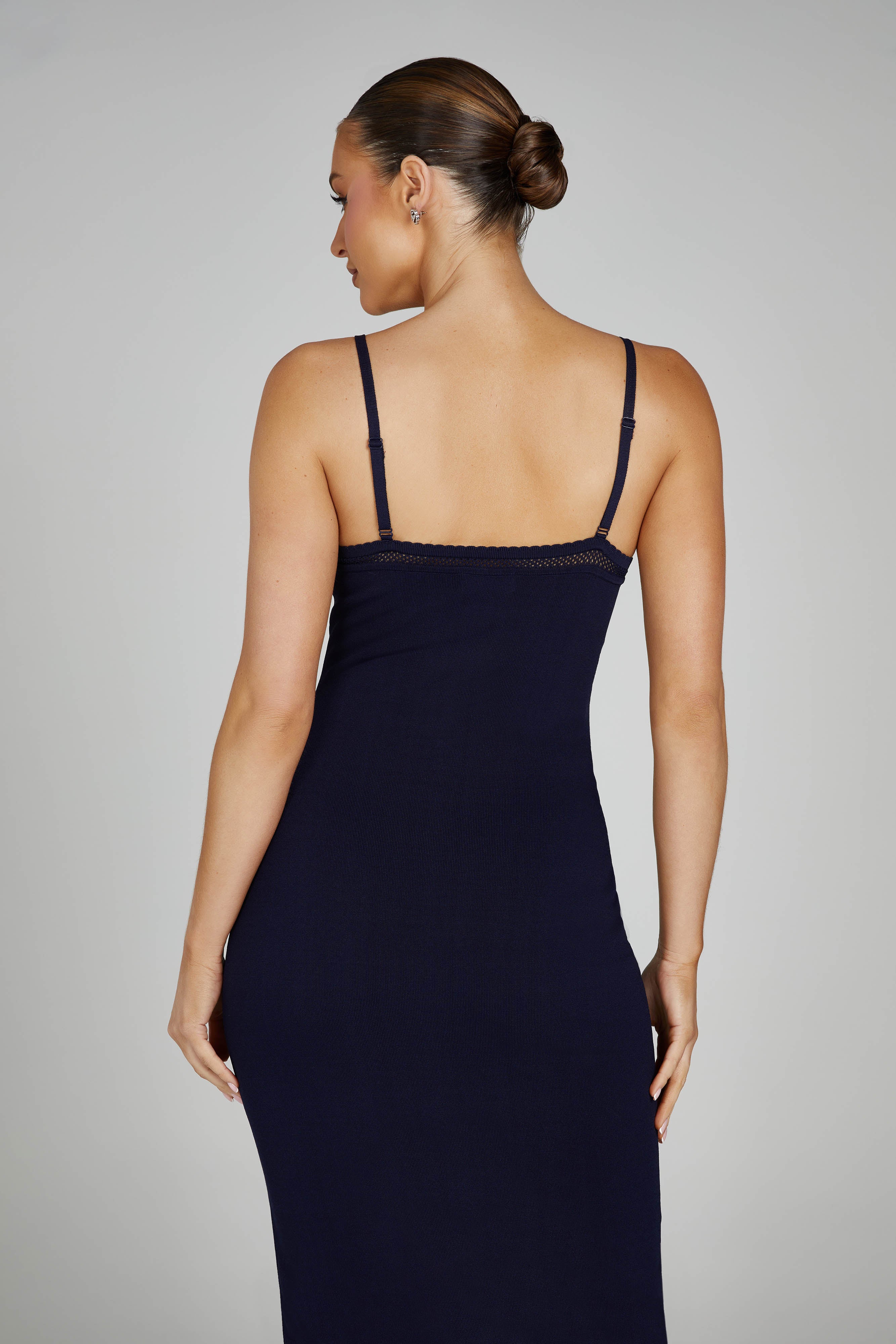 Maia Pointelle Knit Maxi Dress - Navy