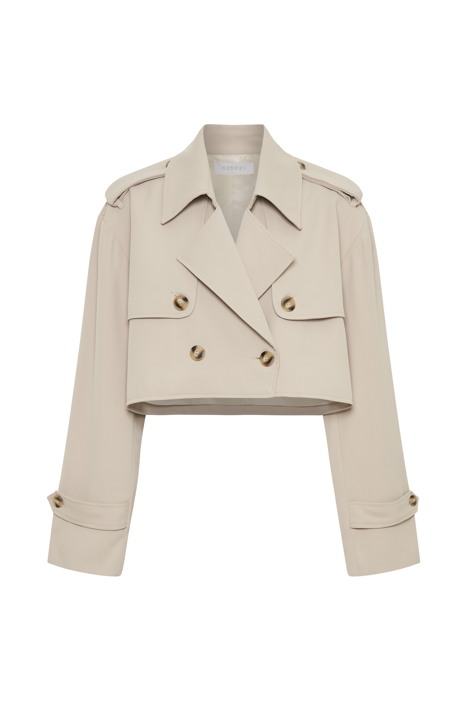 Palmer Cropped Trench Coat - Bone