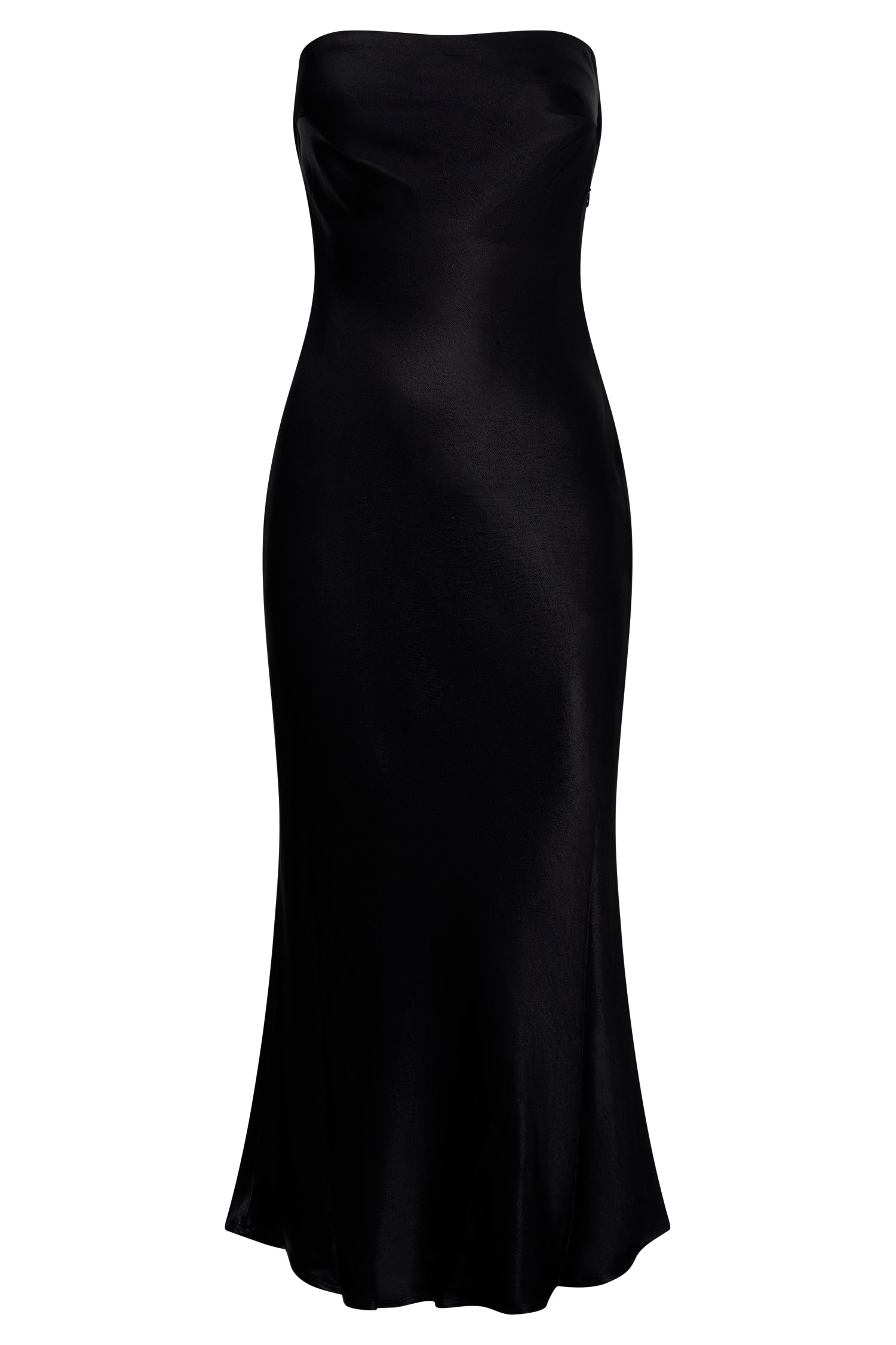 Mischa Strapless Midi Dress With Lace Detailing - Black
