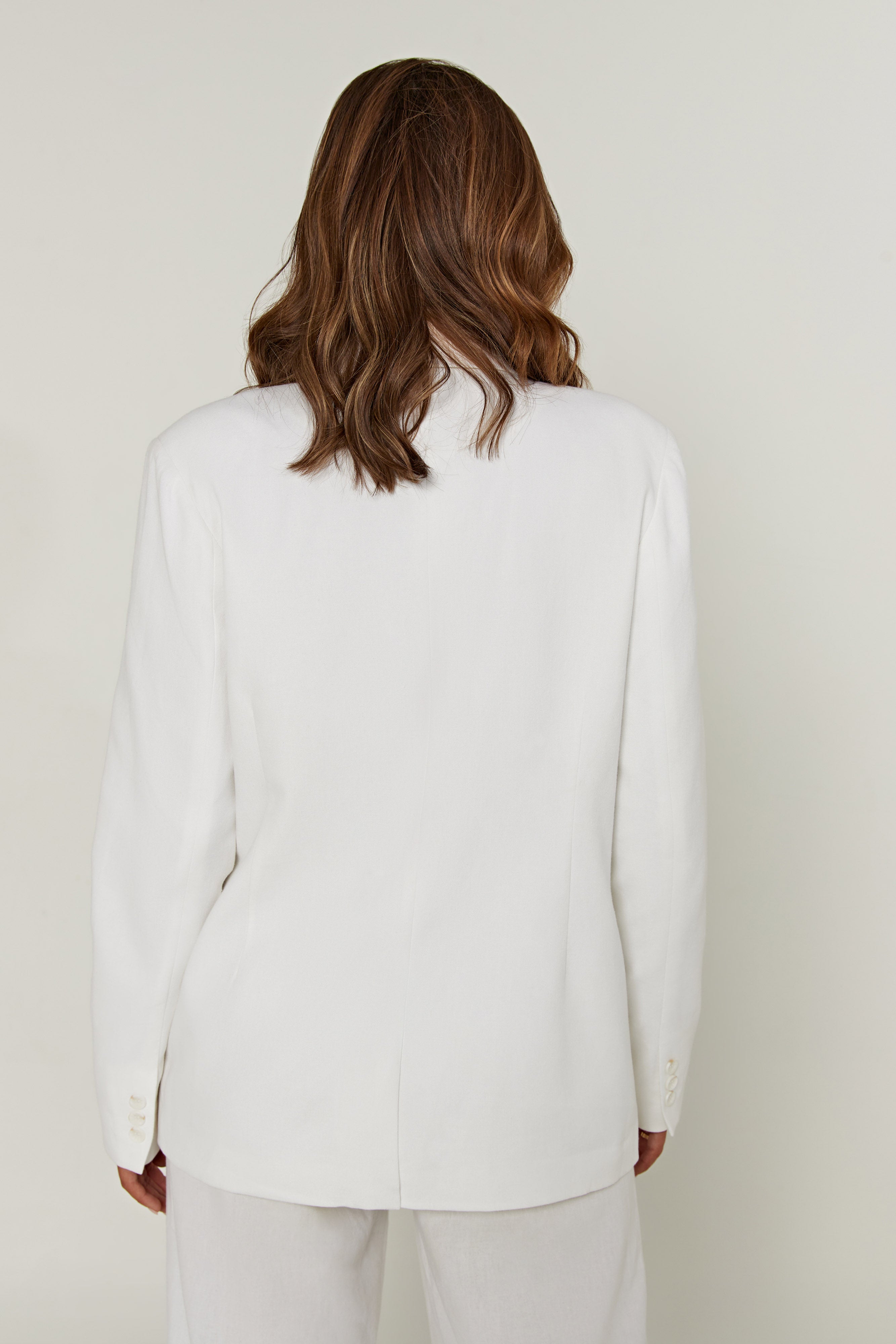 Shona Linen Oversized Blazer - White