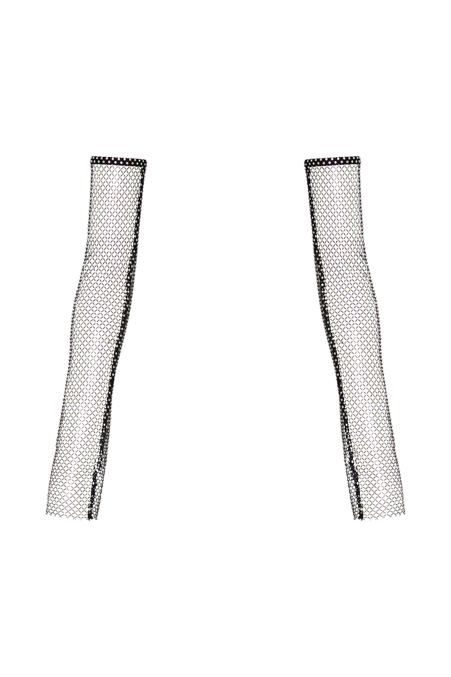 Tara Diamante Mesh Gloves - Black