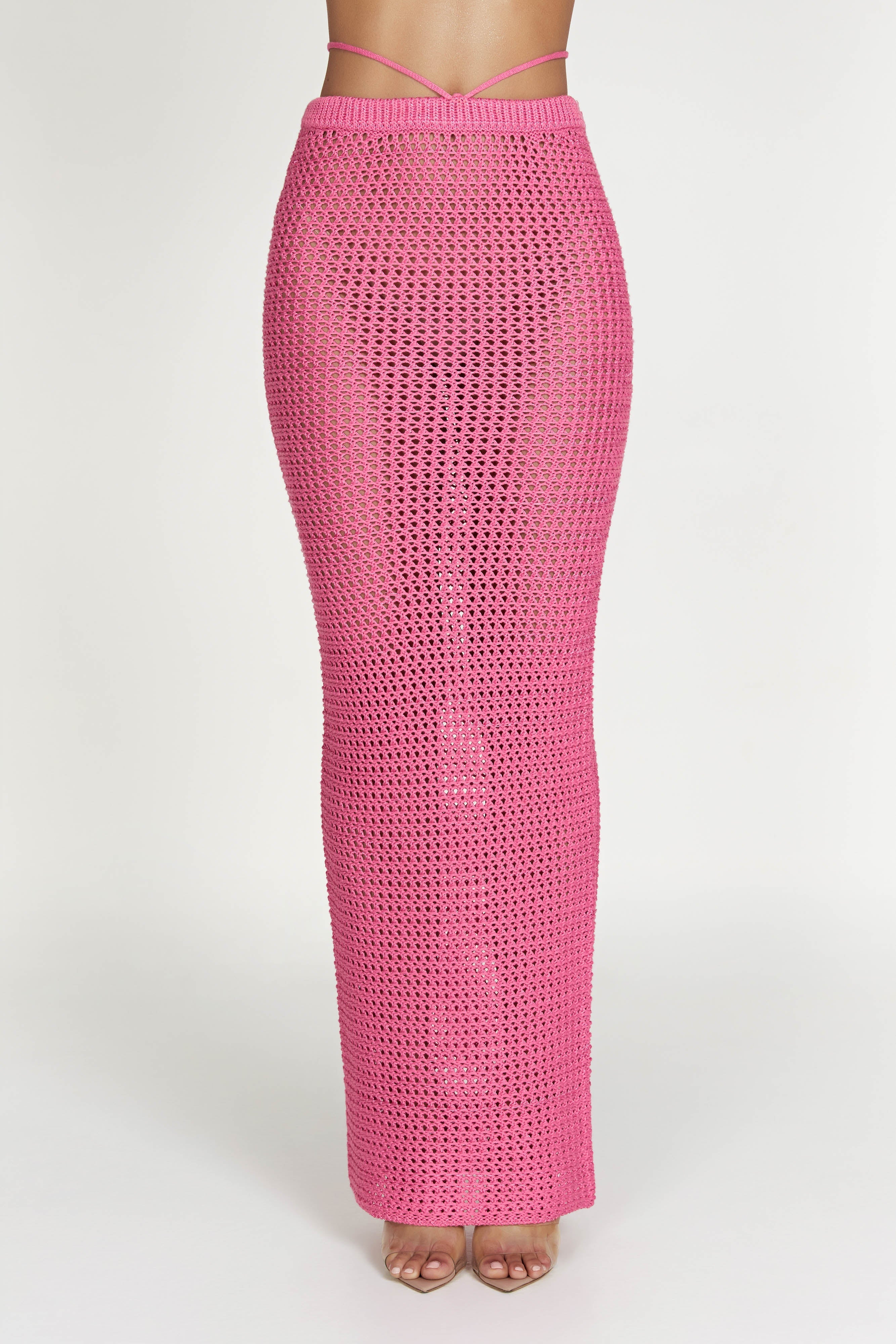Raquel Crochet Maxi Skirt - Bubblegum Pink