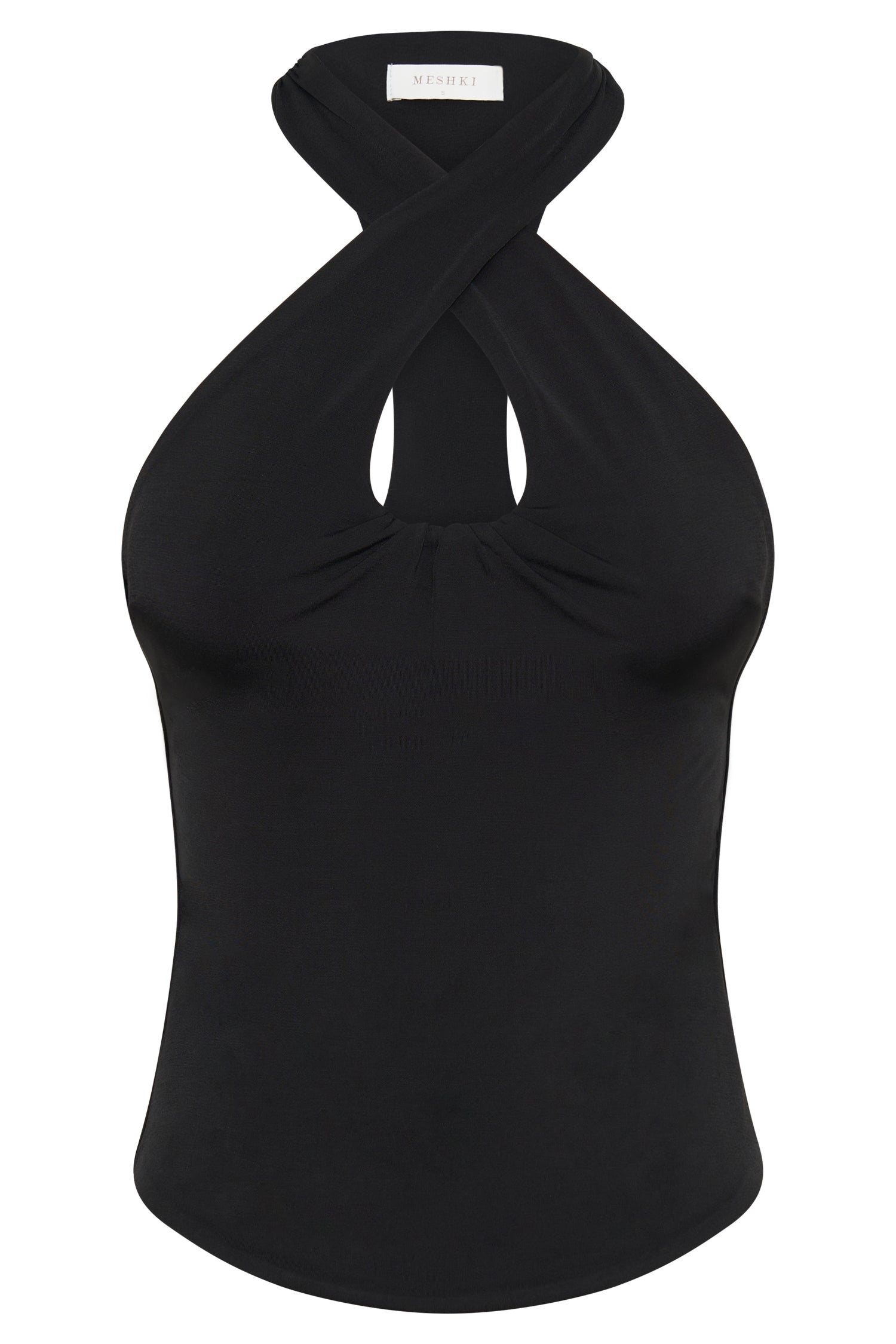 Ailsa Keyhole Halter Top - Black