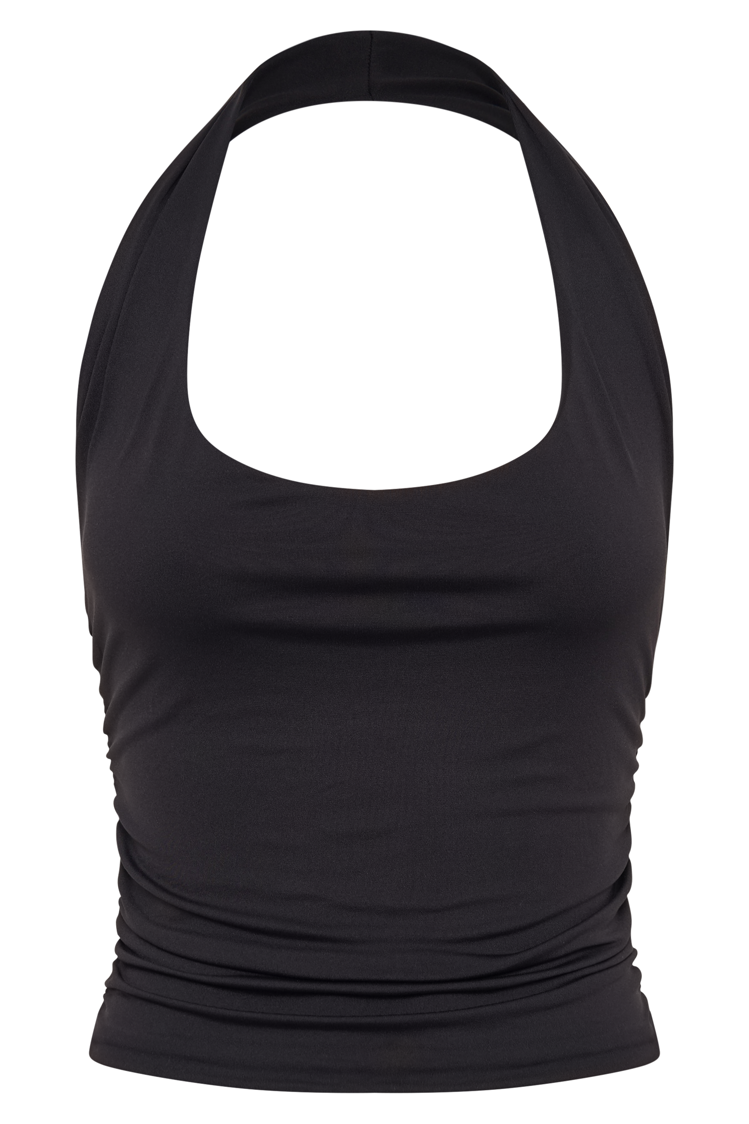 Marie Recycled Nylon Halter Top - Black