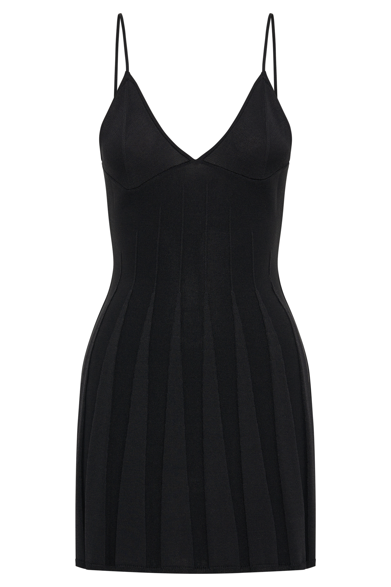 Kendra Rib Knit Mini Dress - Black