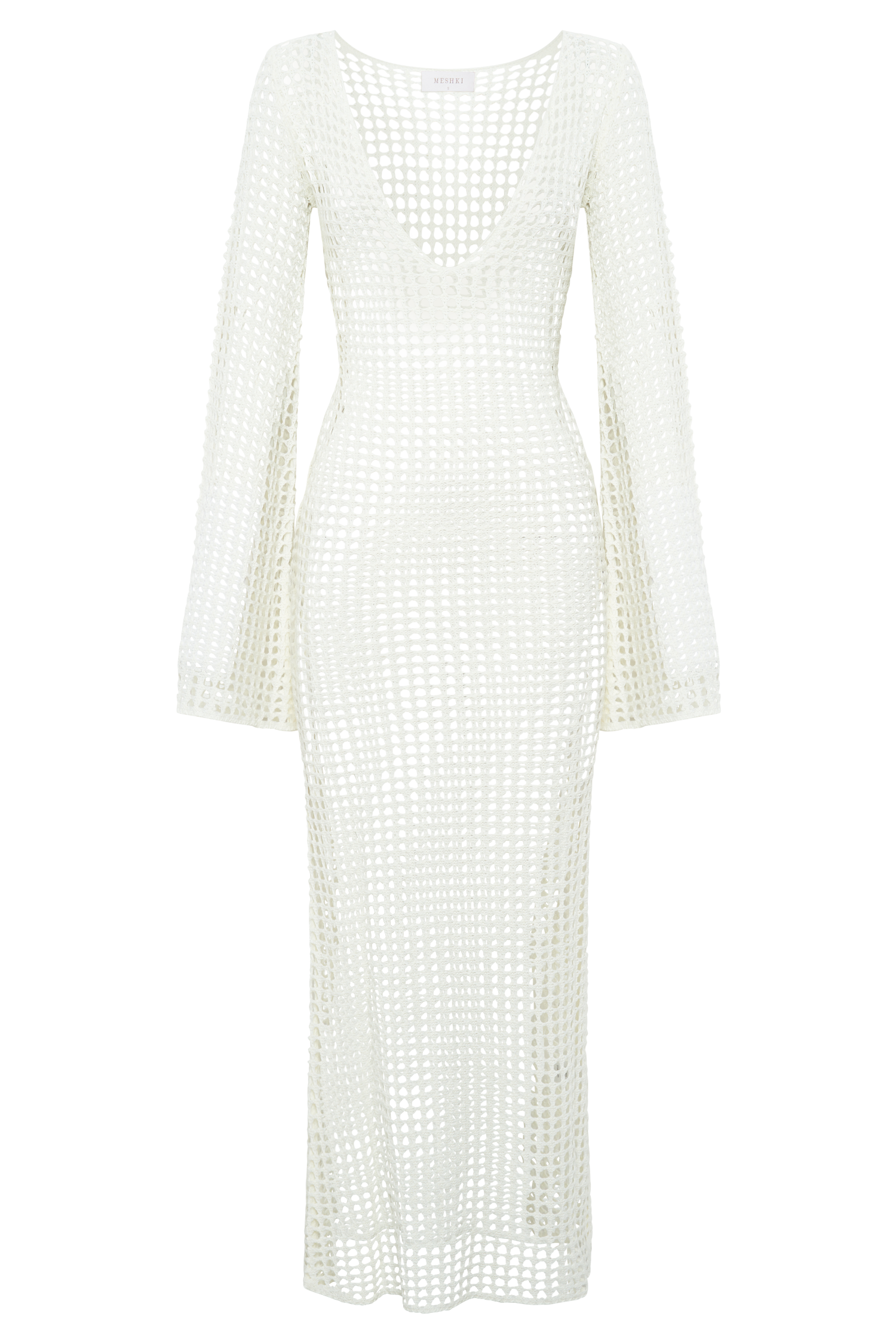 Murphy Long Sleeve Crochet Maxi Dress - White