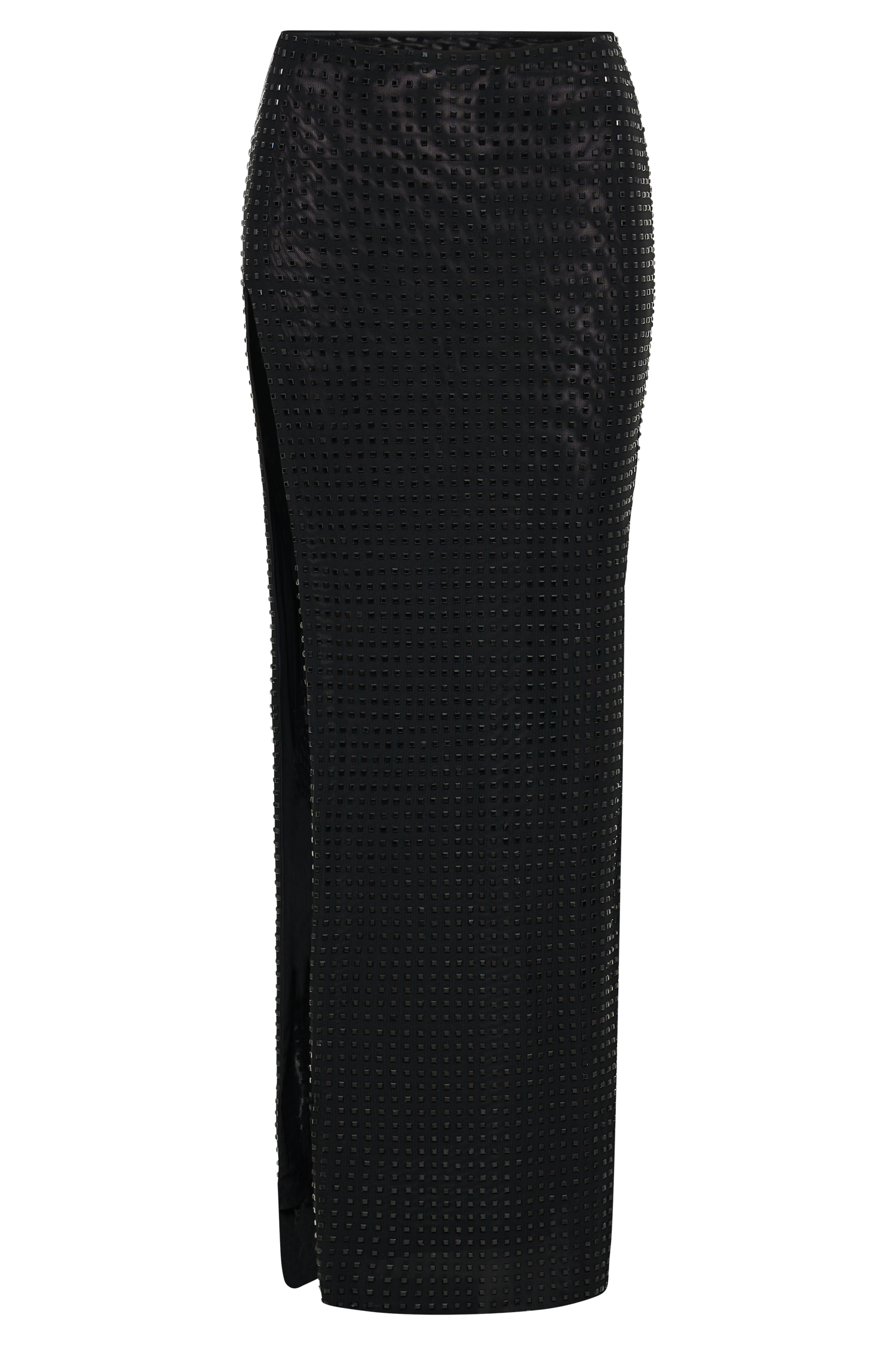Ellery Square Diamante Maxi Skirt - Black