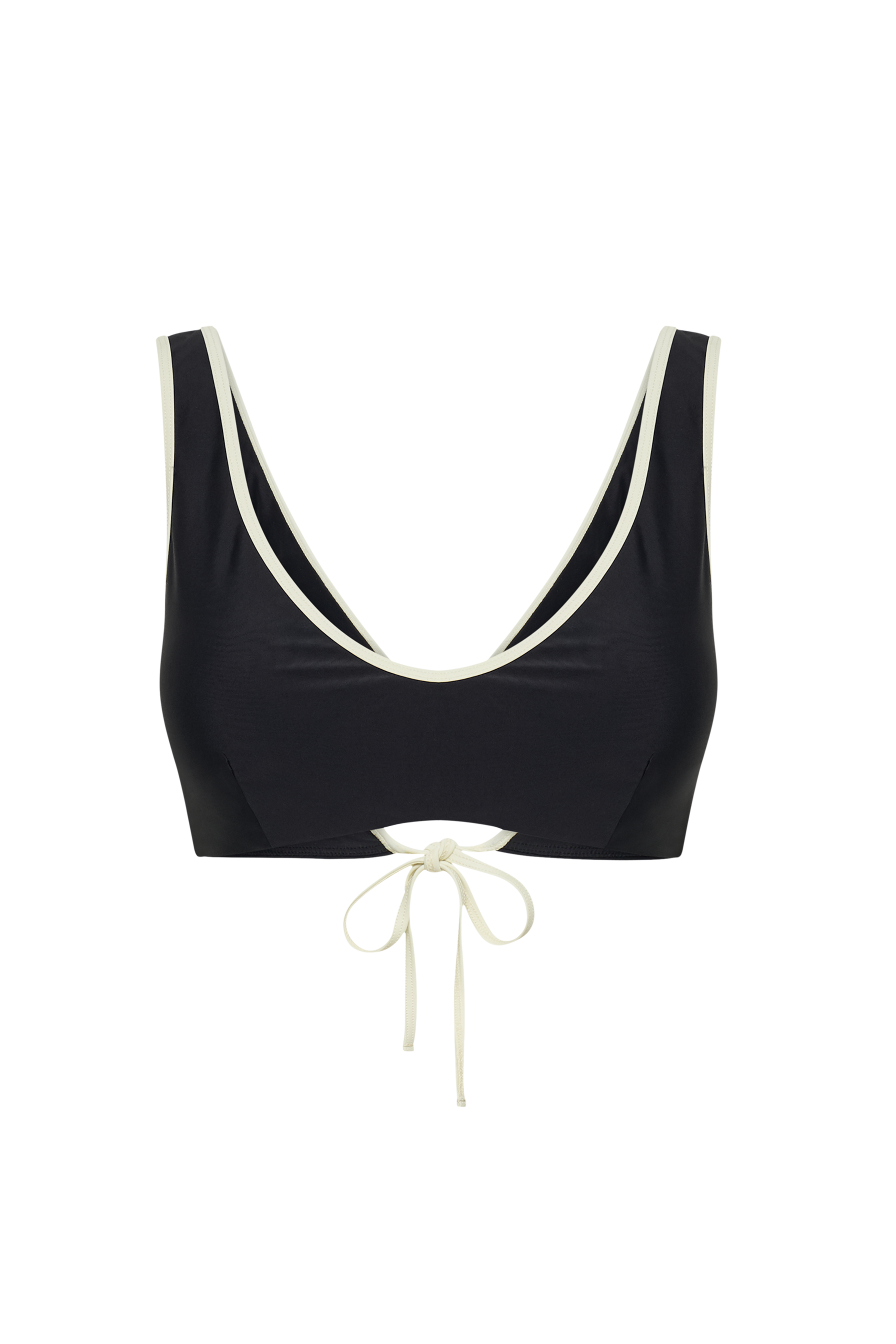 Santina Recycled Contrast Bikini Top - Black