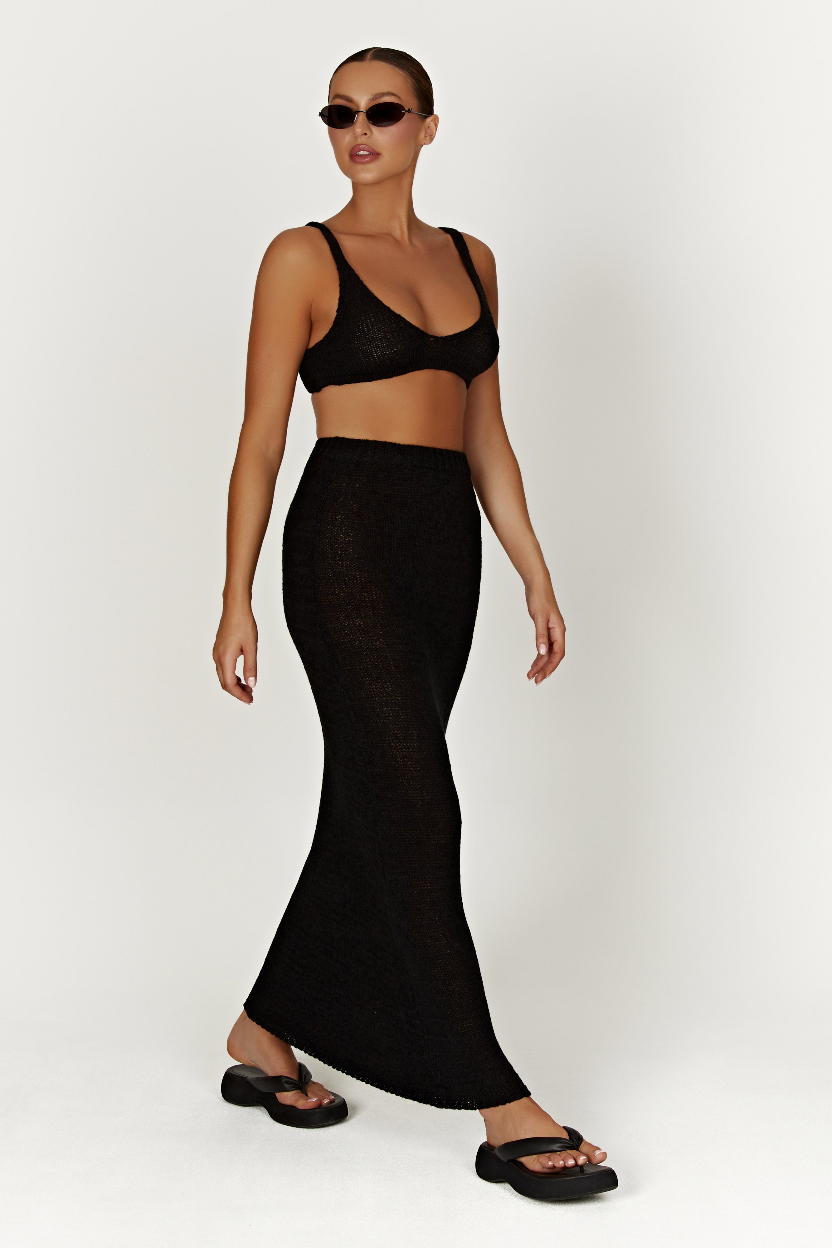 Mary Knit Maxi Skirt - Black
