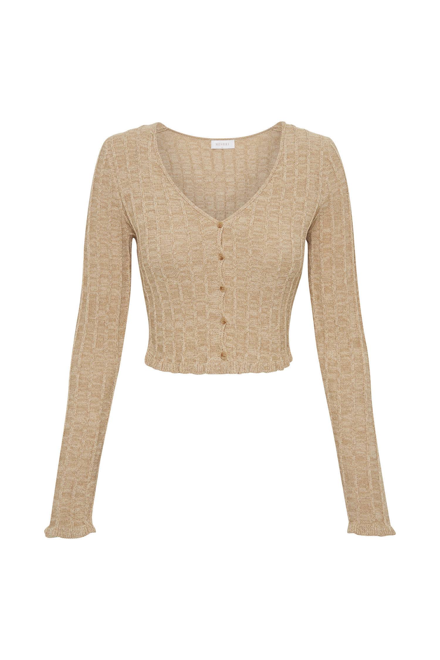 Silvia Long Sleeve Knit Cardigan - Wheat