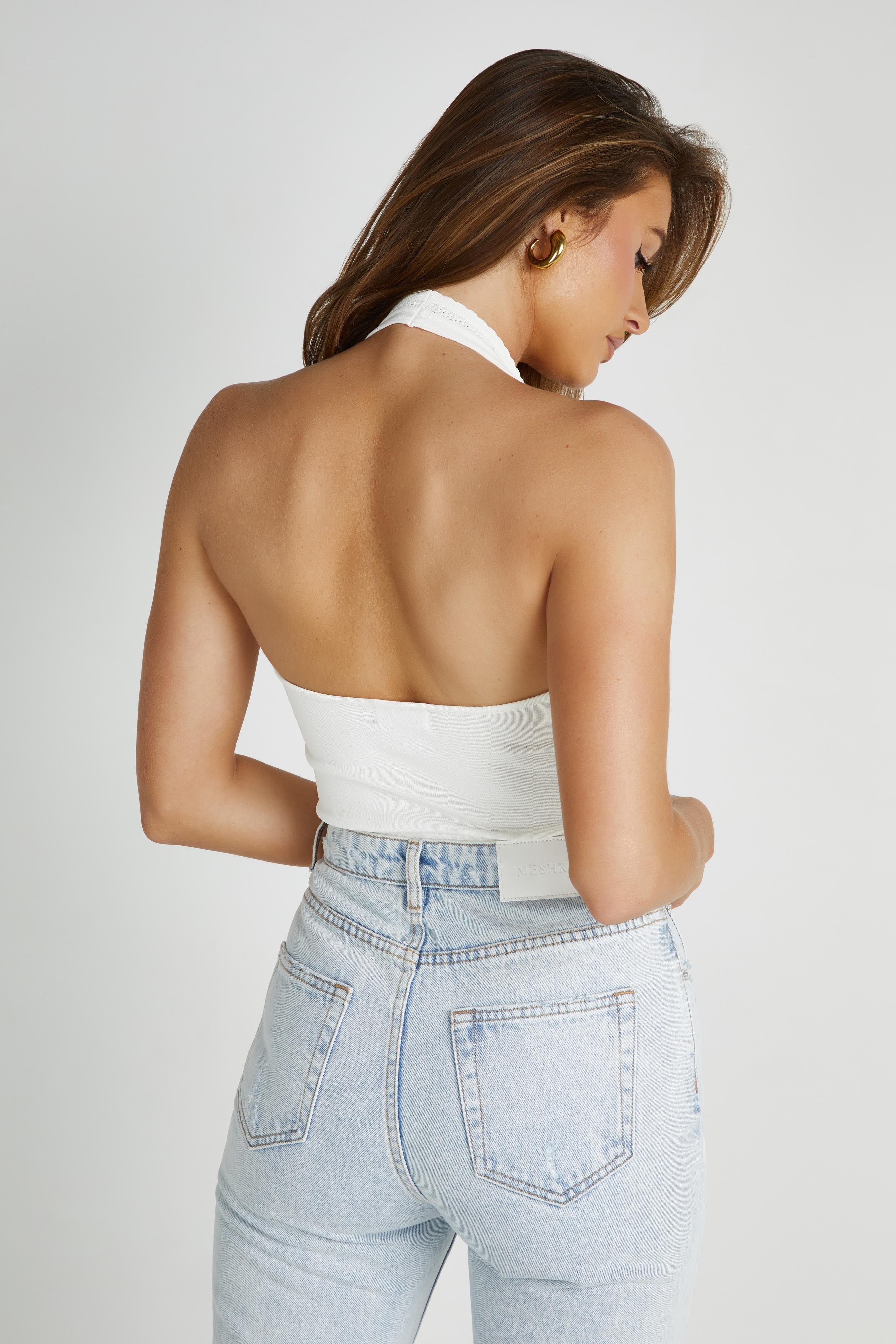 Layla Pointelle Knit Top - White