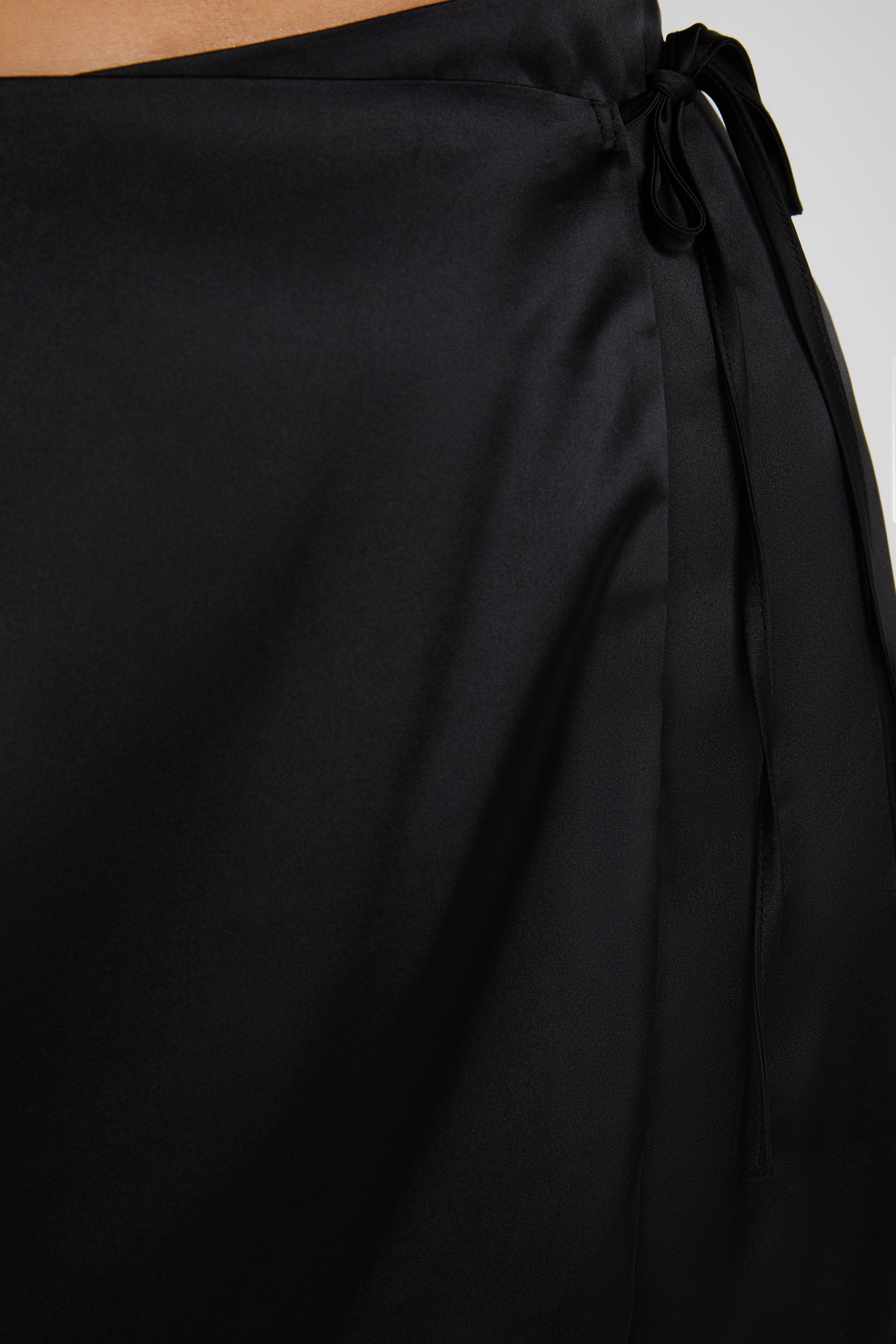 Elaine Satin Mini Skirt - Black