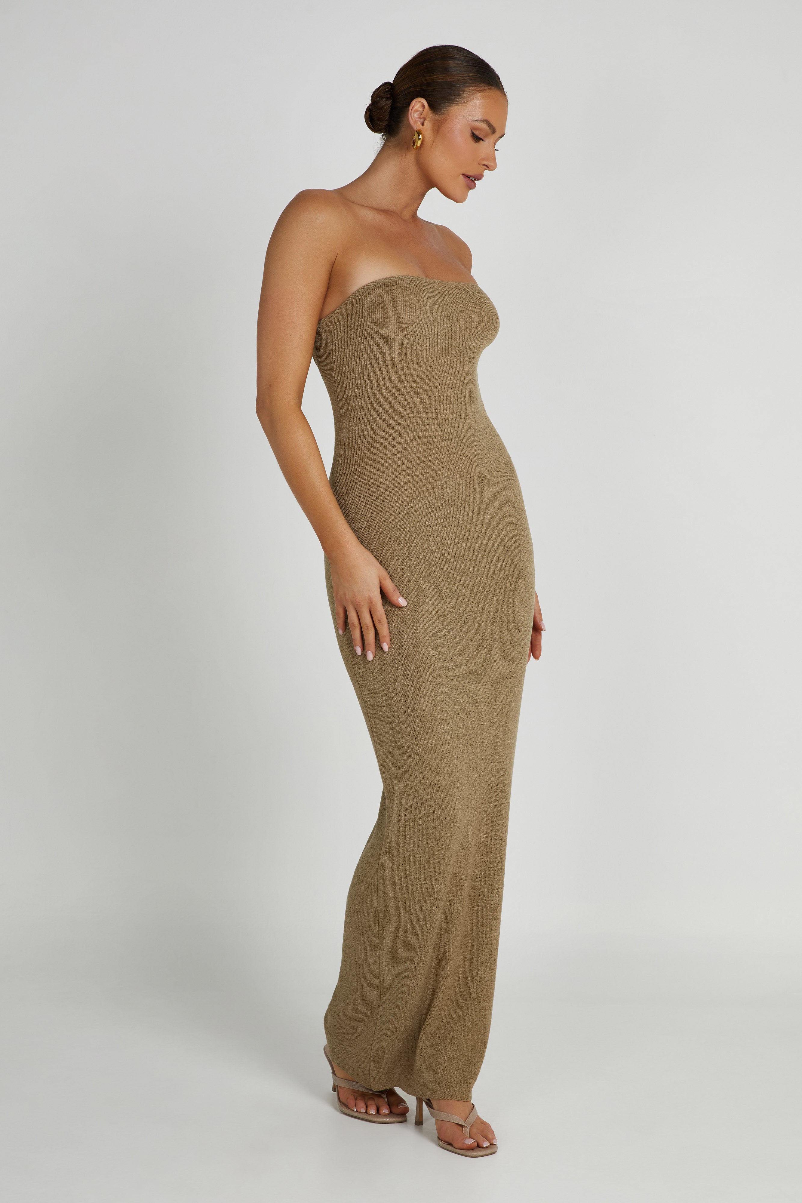 Emmy Strapless Knit Maxi Dress - Olive