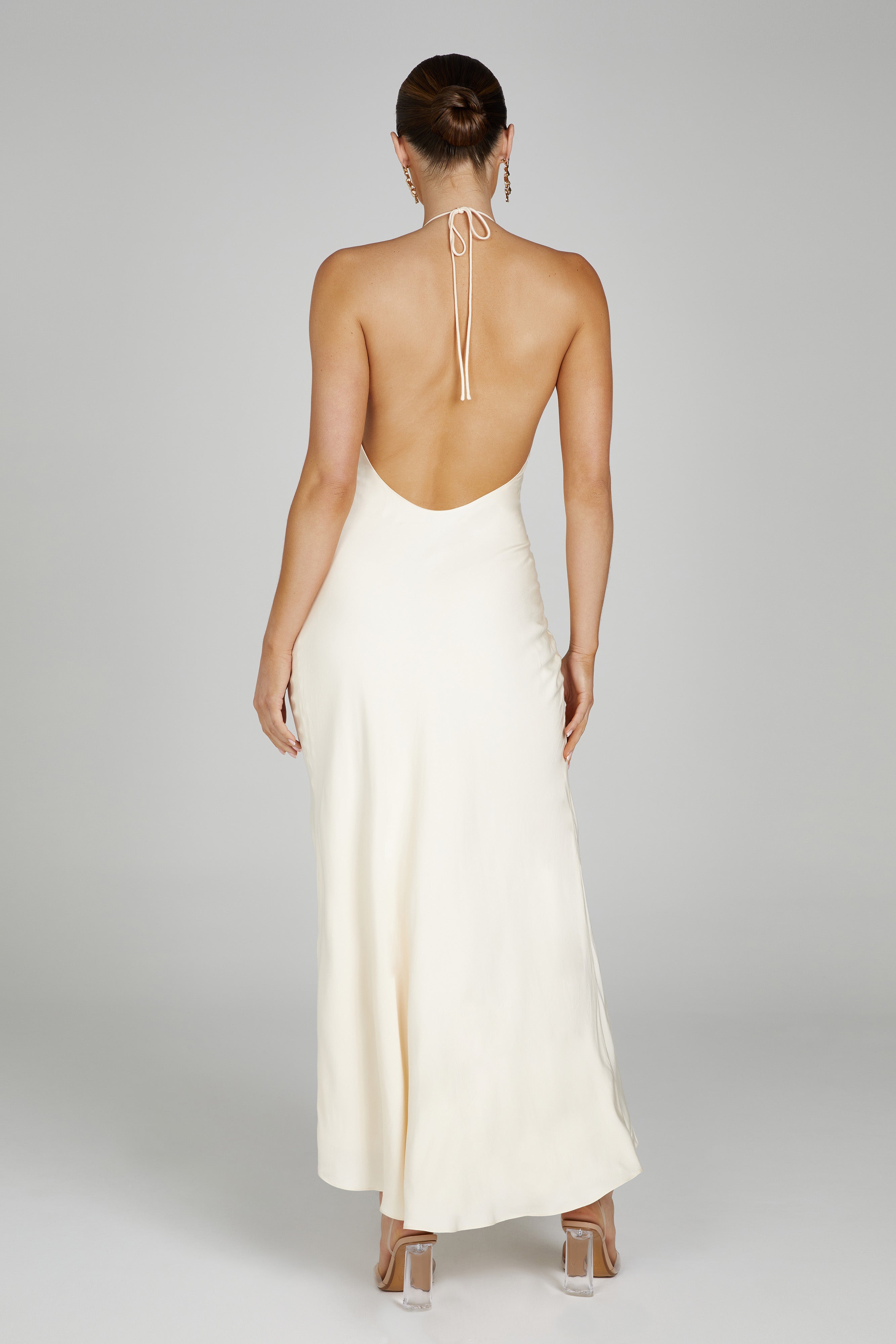 Polly Halter Maxi Dress - Bone