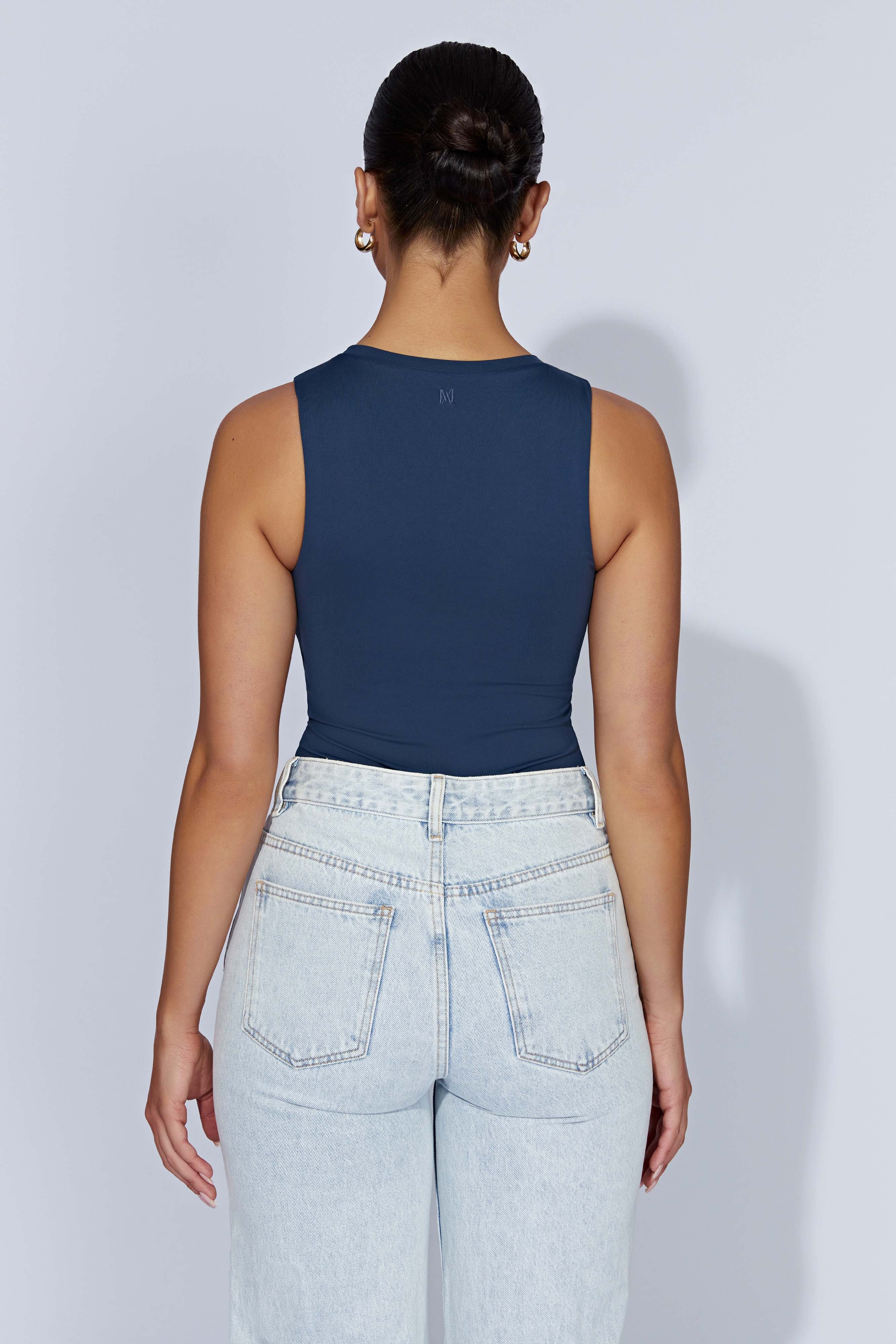Jordyn Tank Sleeveless Bodysuit - Midnight Navy