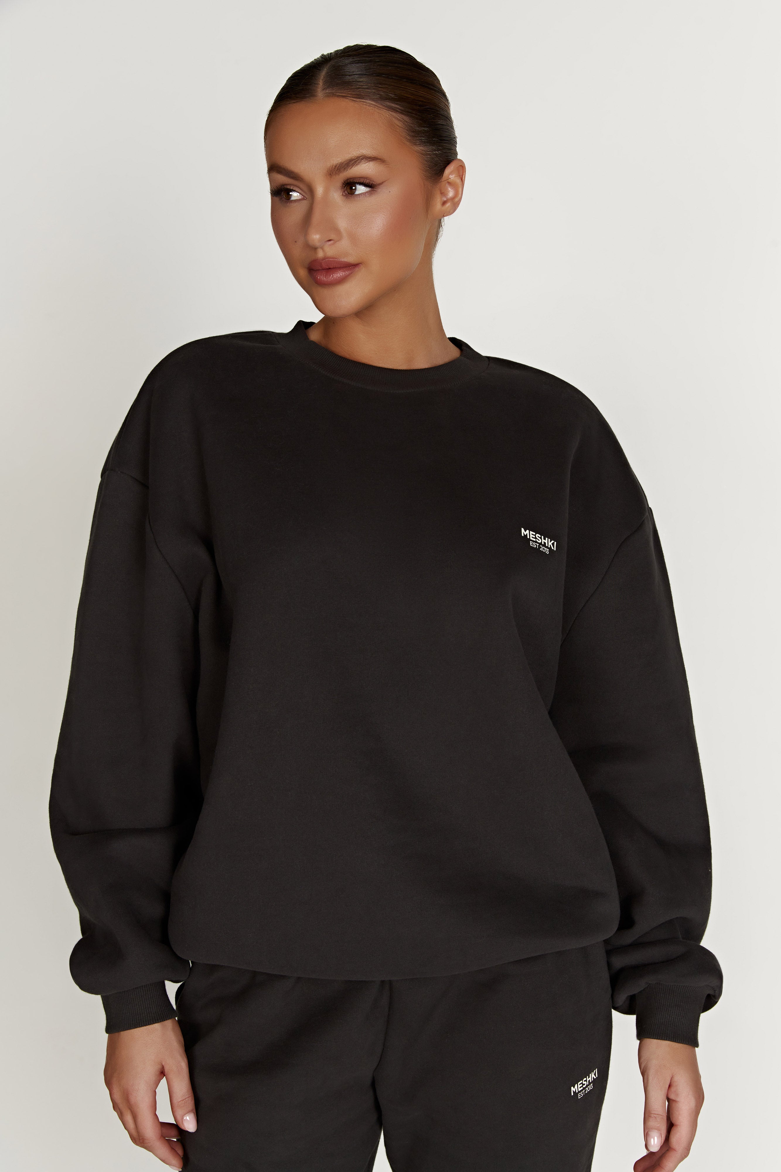 Phoenix Oversized Unisex Crewneck Jumper - Dusk Black