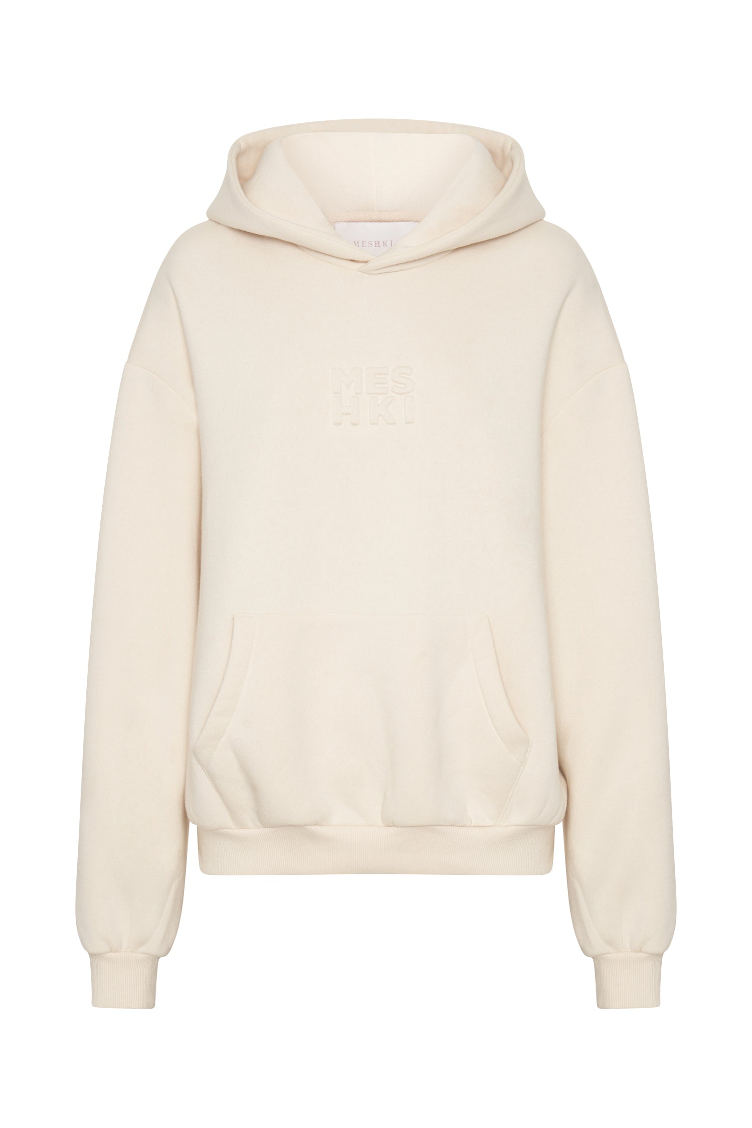 Arden Embossed Fleeceback Hoodie - Bone