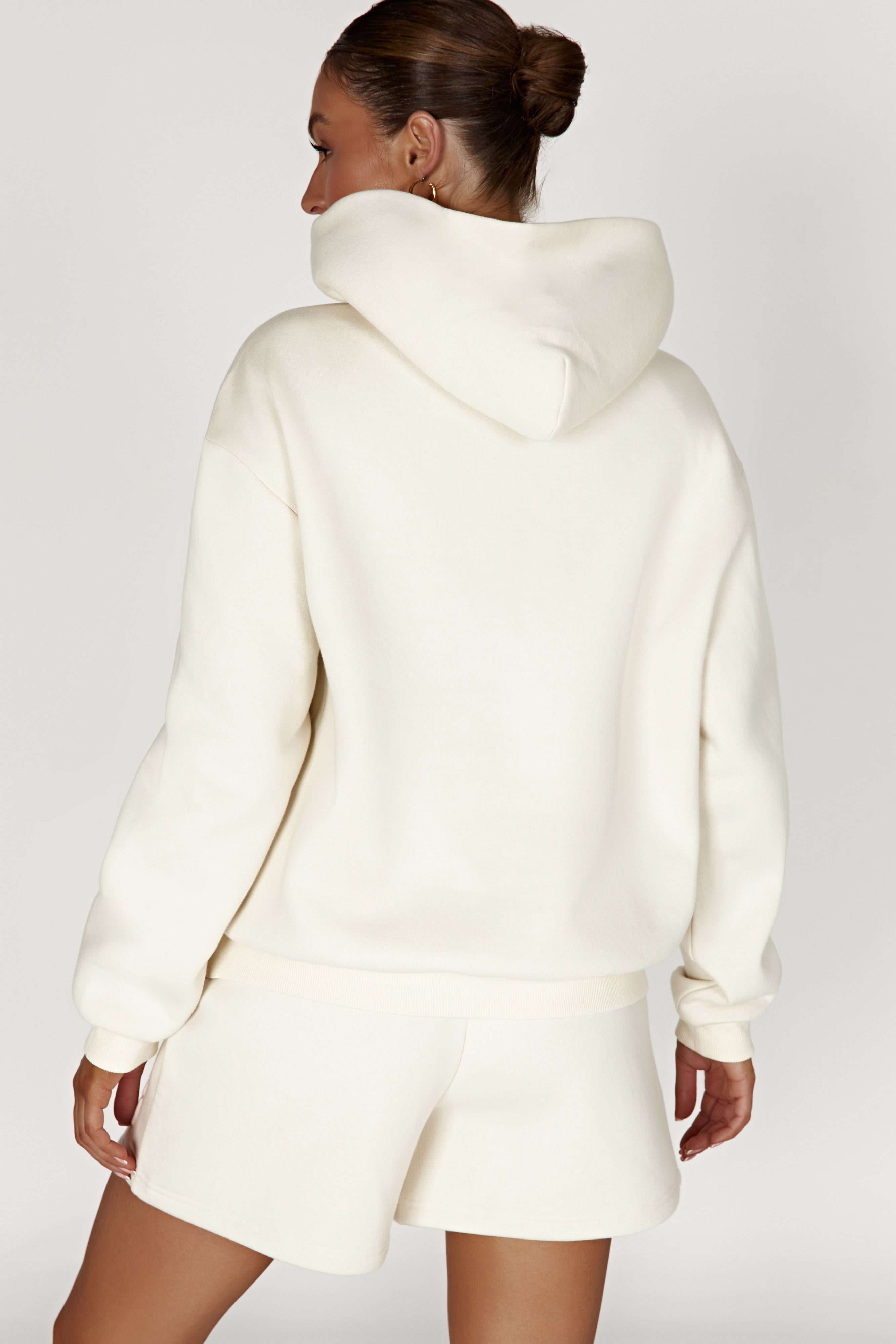 Arden Embossed Fleeceback Hoodie - Bone