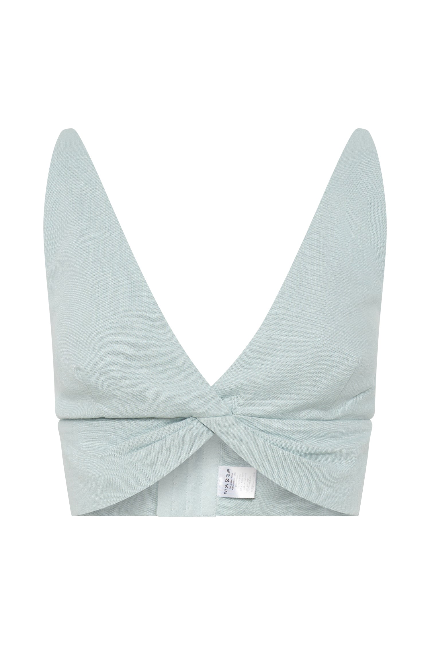 Kaesha Twist Linen Top - Powder Blue