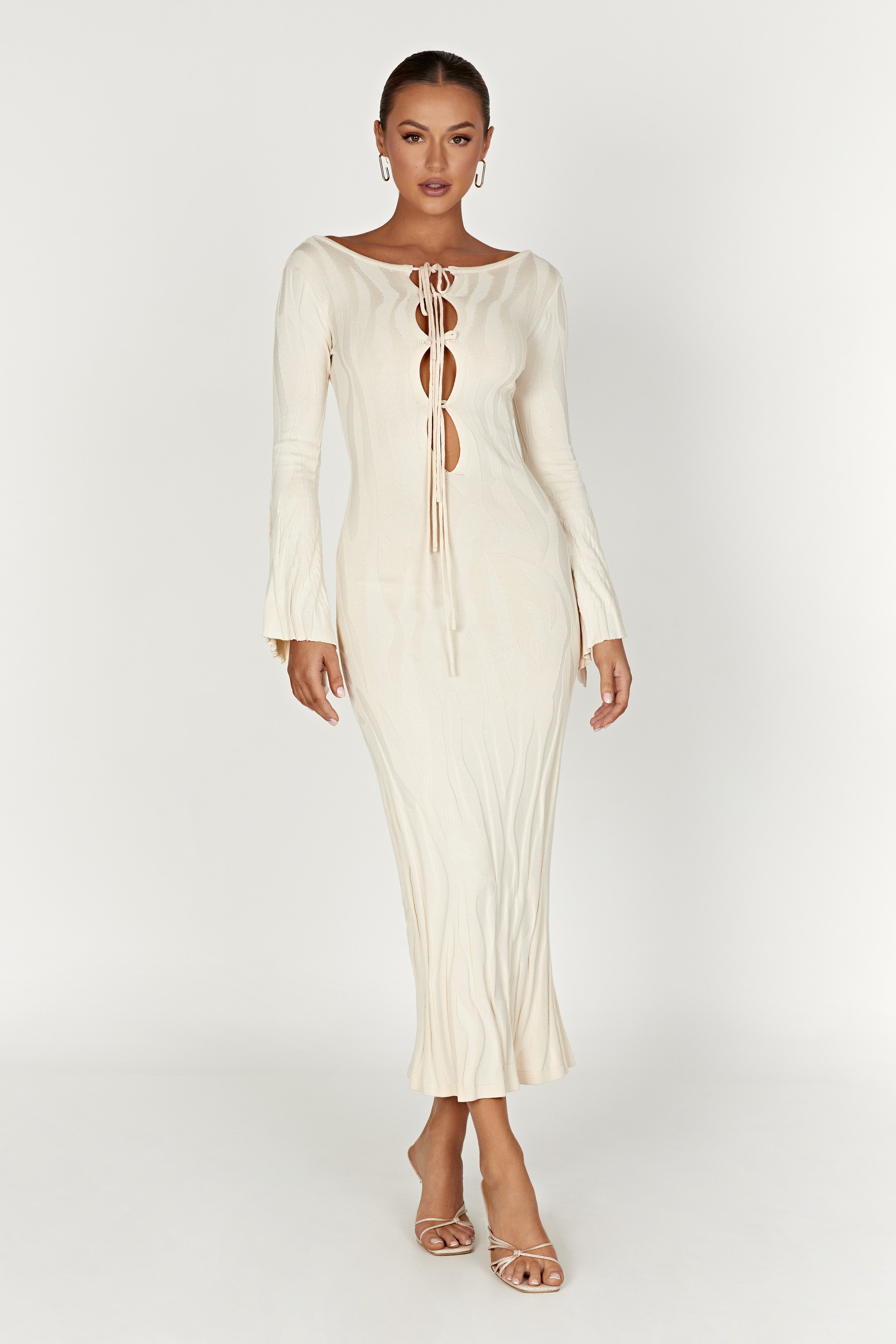 Brinley Long Sleeve Knit Maxi Dress - Ivory