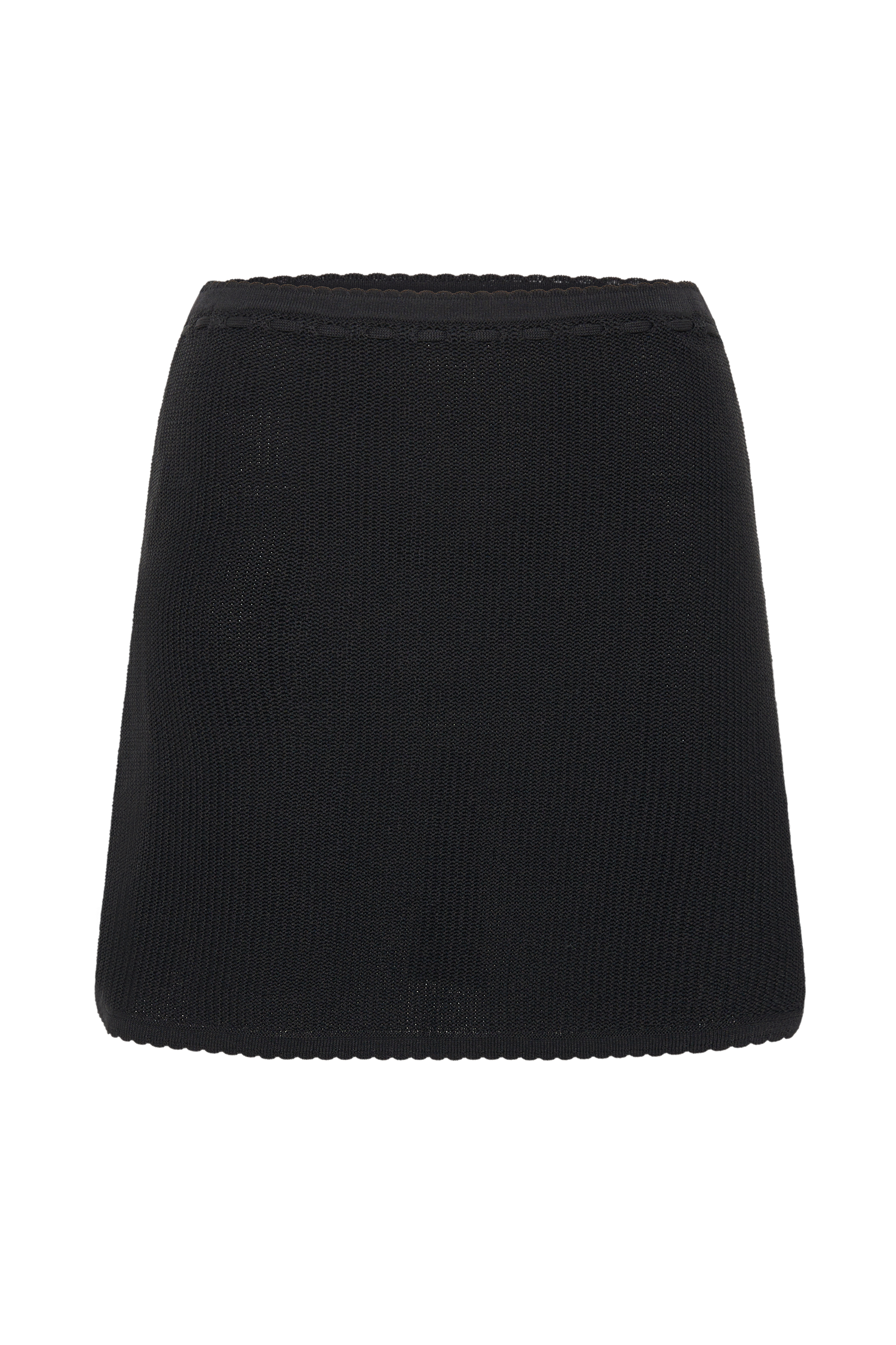Kyra Waffle Mini Skirt - Black