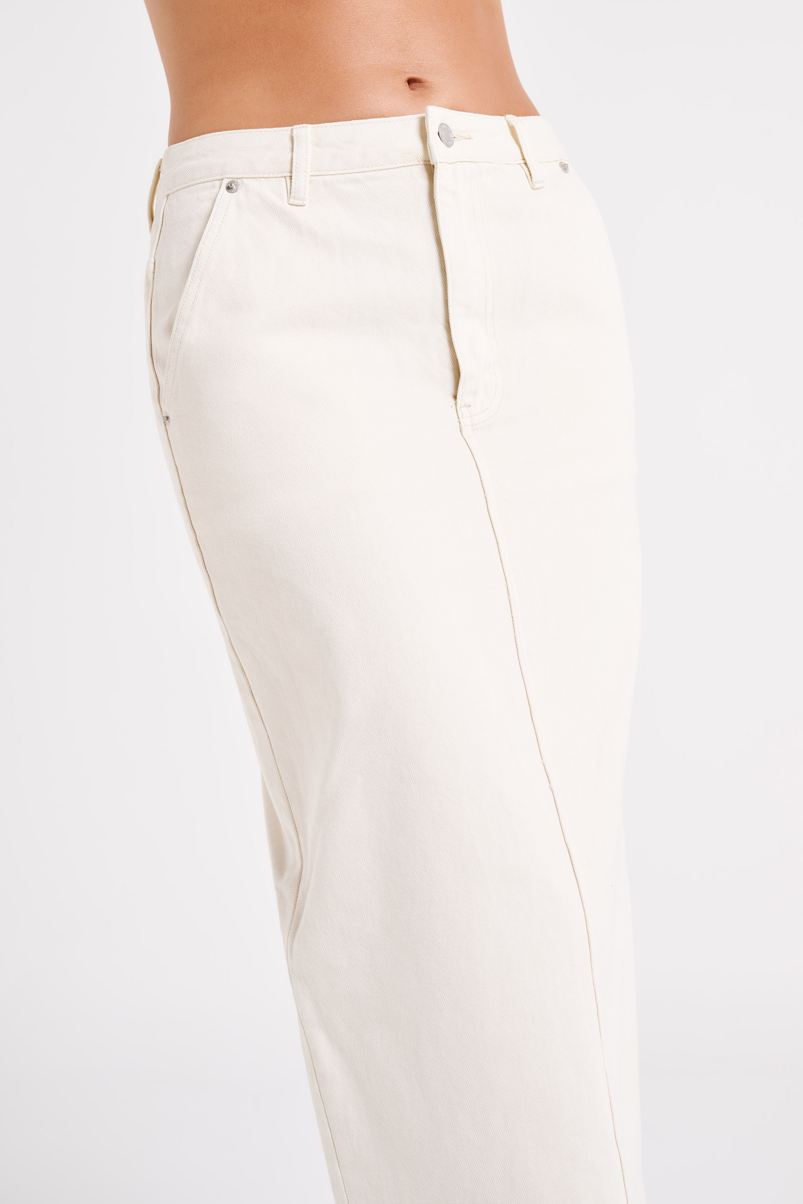 Illona Denim Maxi Skirt - Ecru