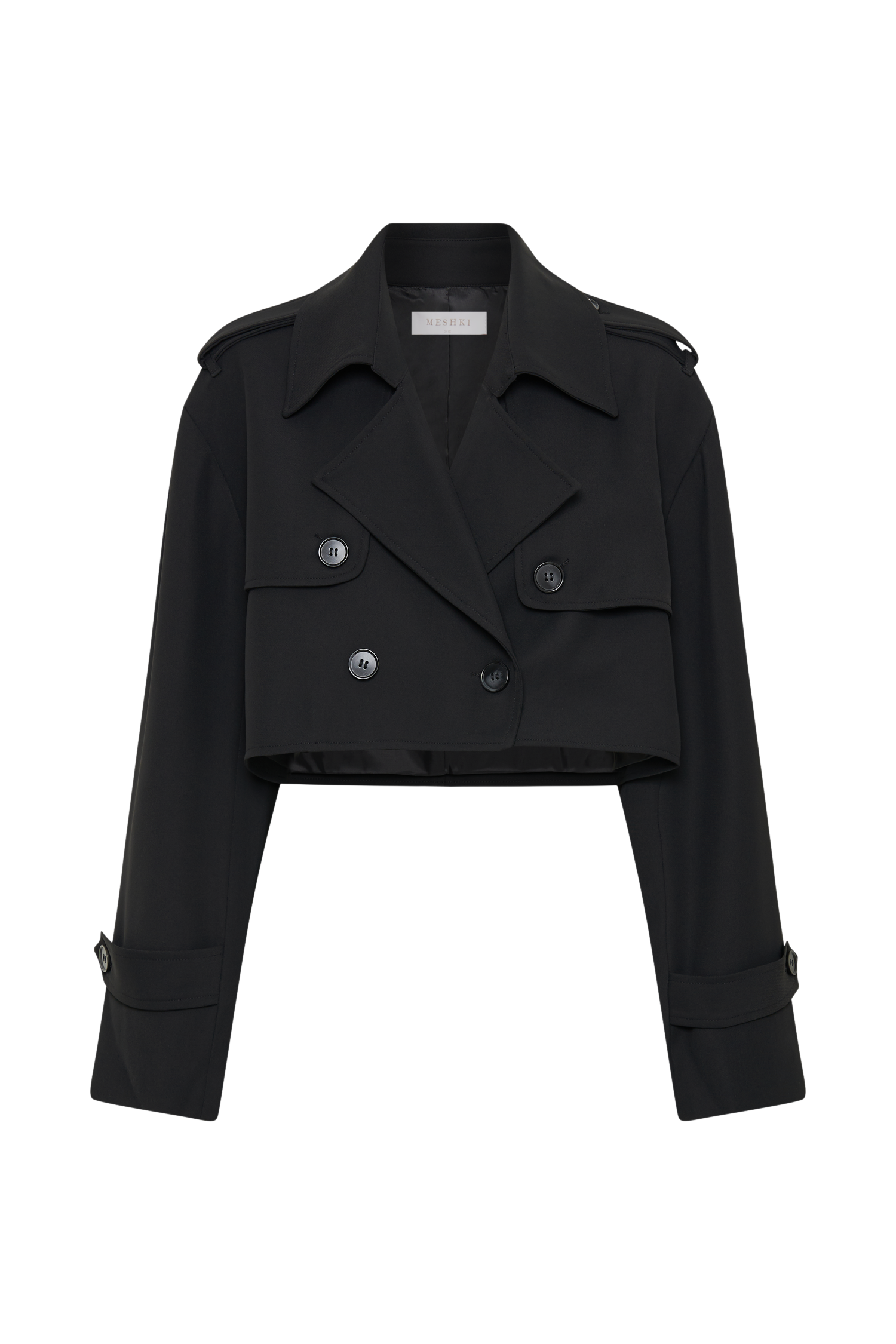 Palmer Cropped Trench Coat - Black