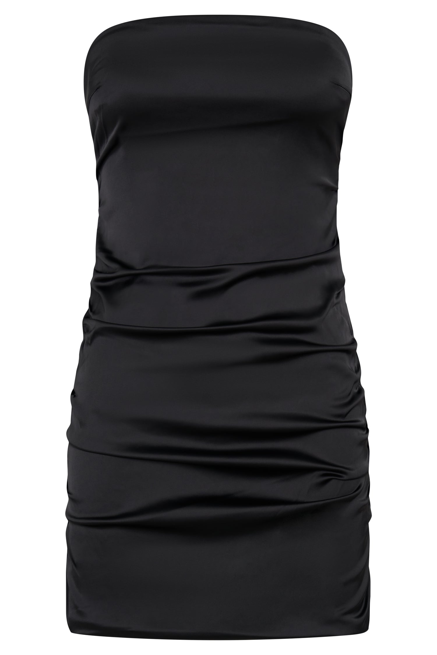 Corinne Ruched Mini Dress - Black
