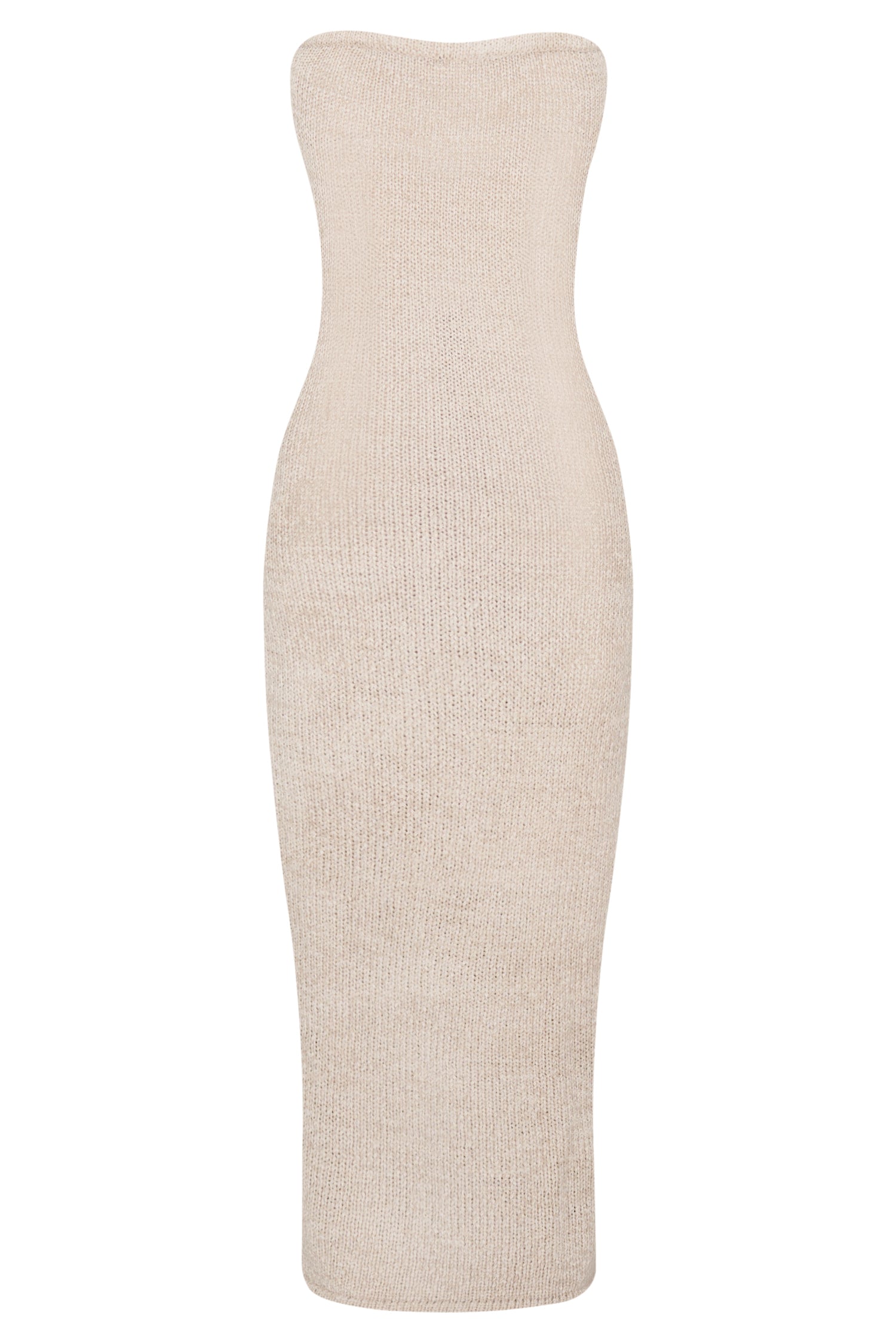 Friya Strapless Tape Yarn Midi Dress - Wheat