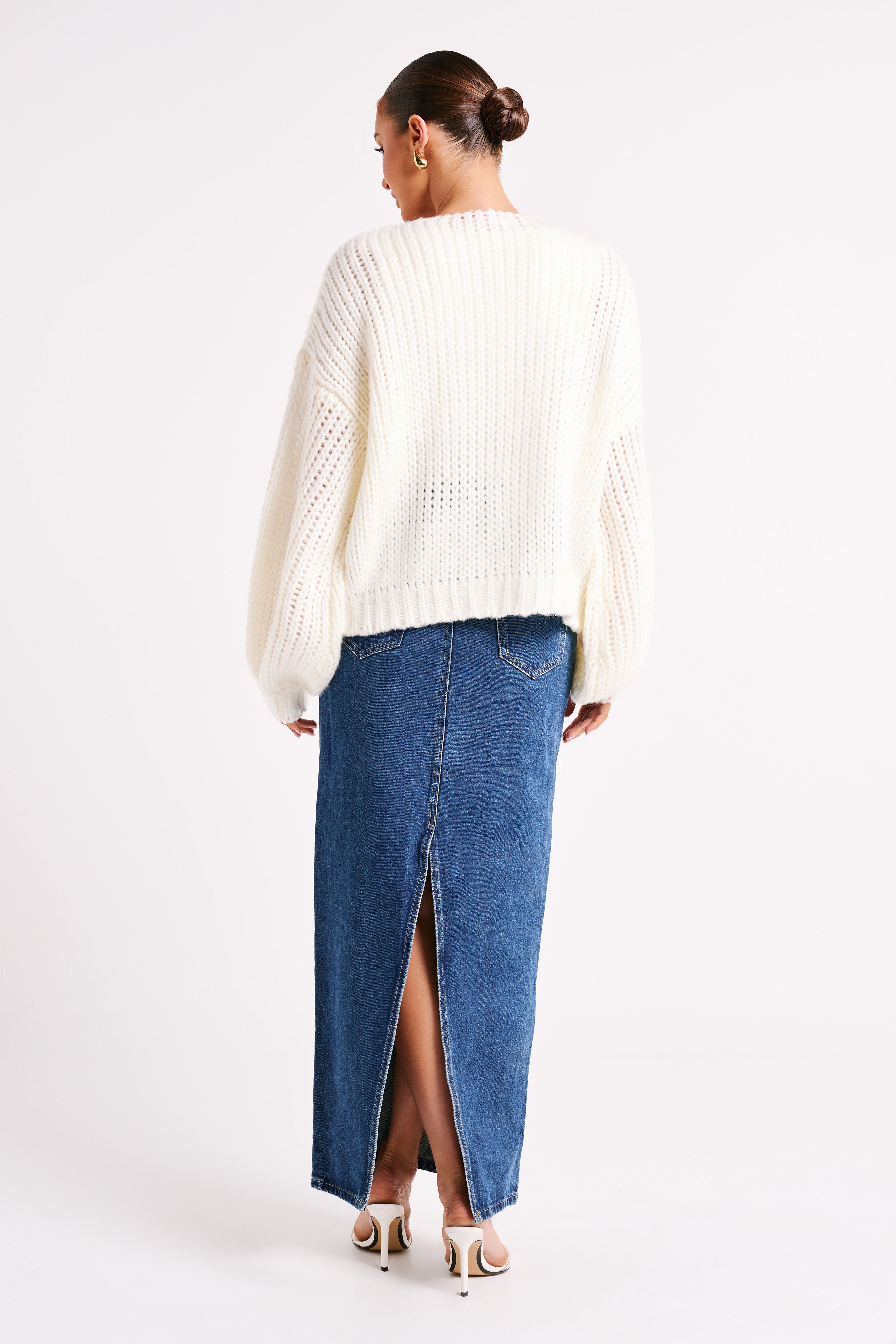 Irina Chunky Knit Cardigan - Ivory