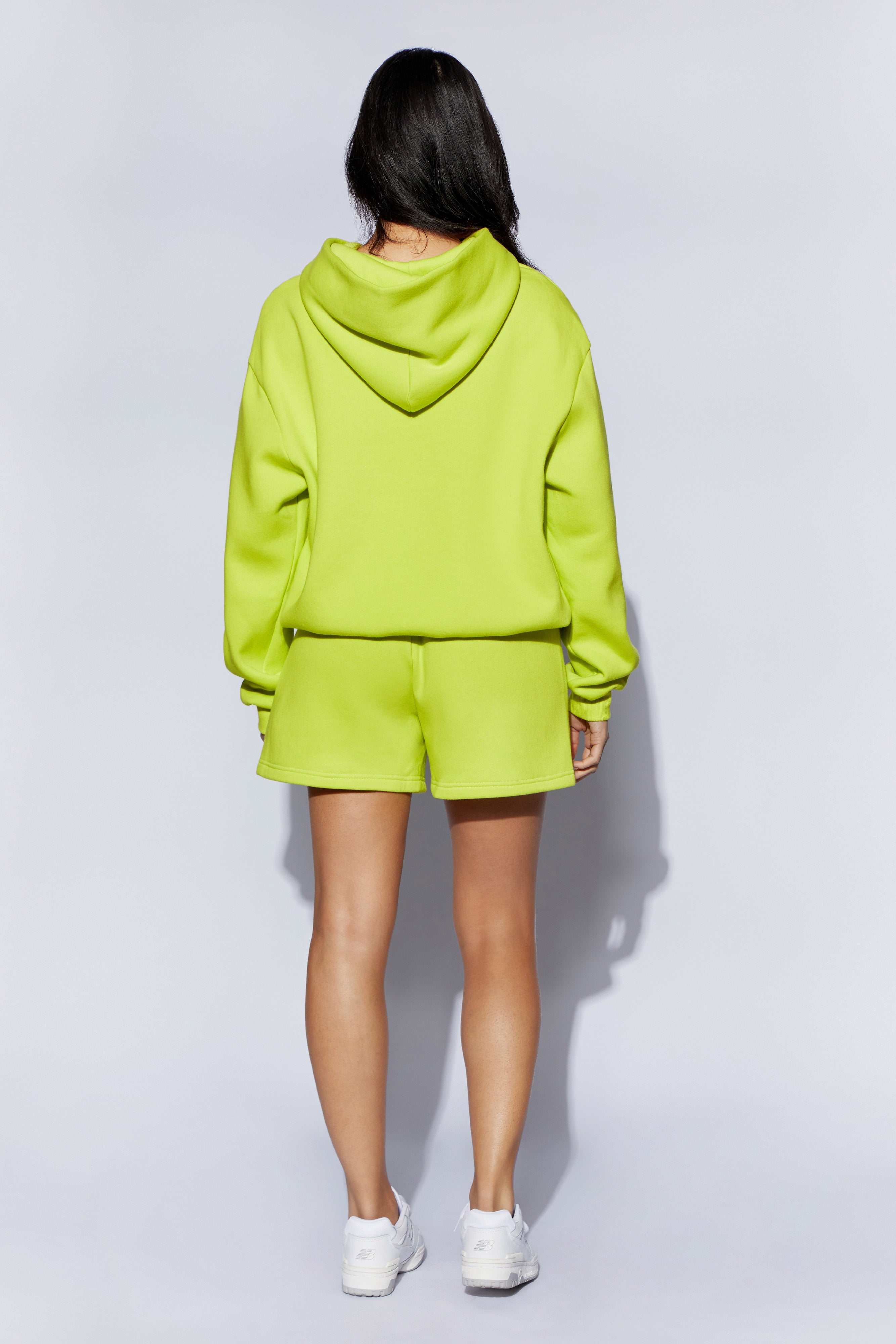 Arden Embossed Fleeceback Hoodie - Lime Green