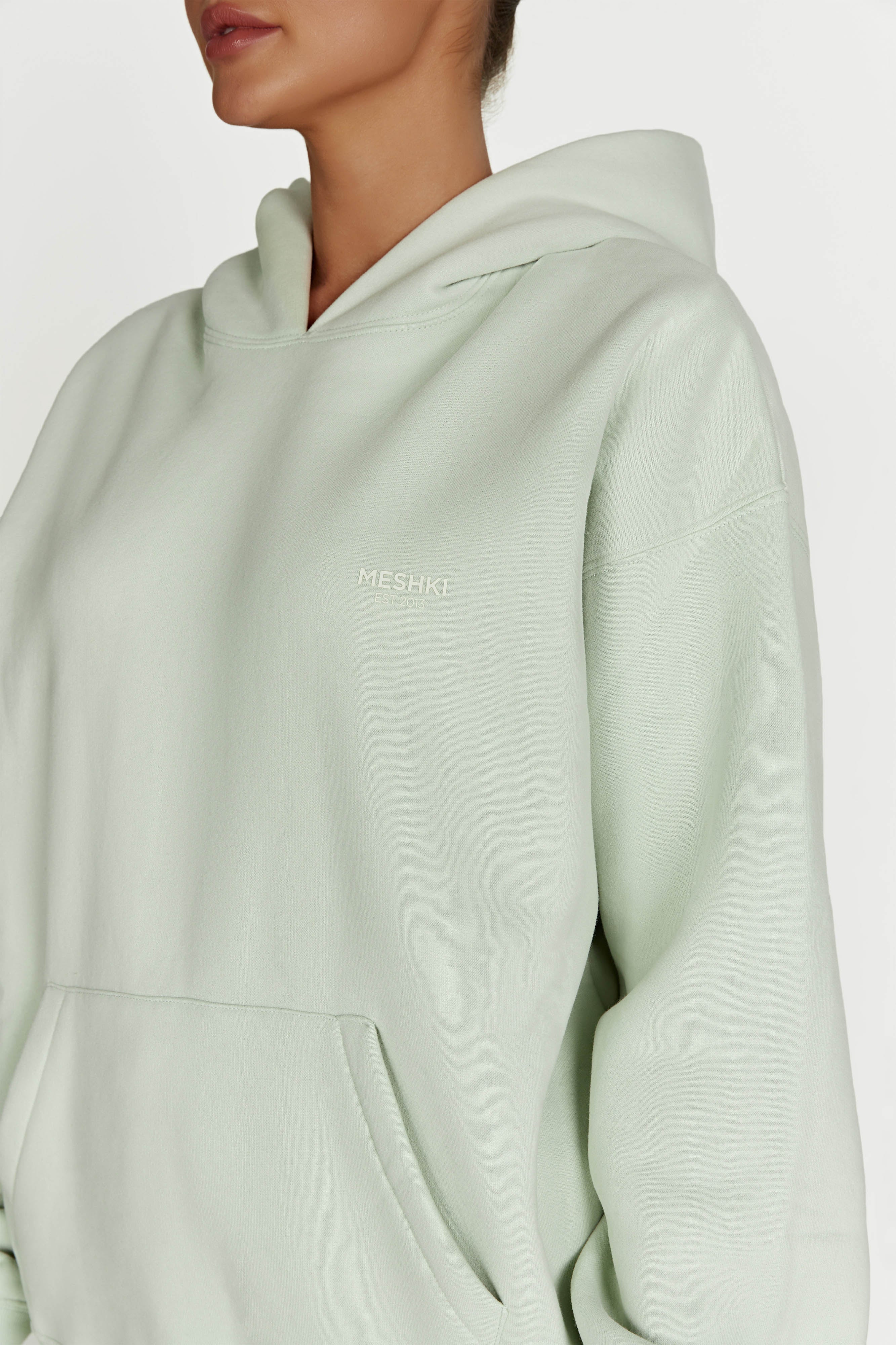 Bernie Oversized Unisex Hoodie - Light Sage