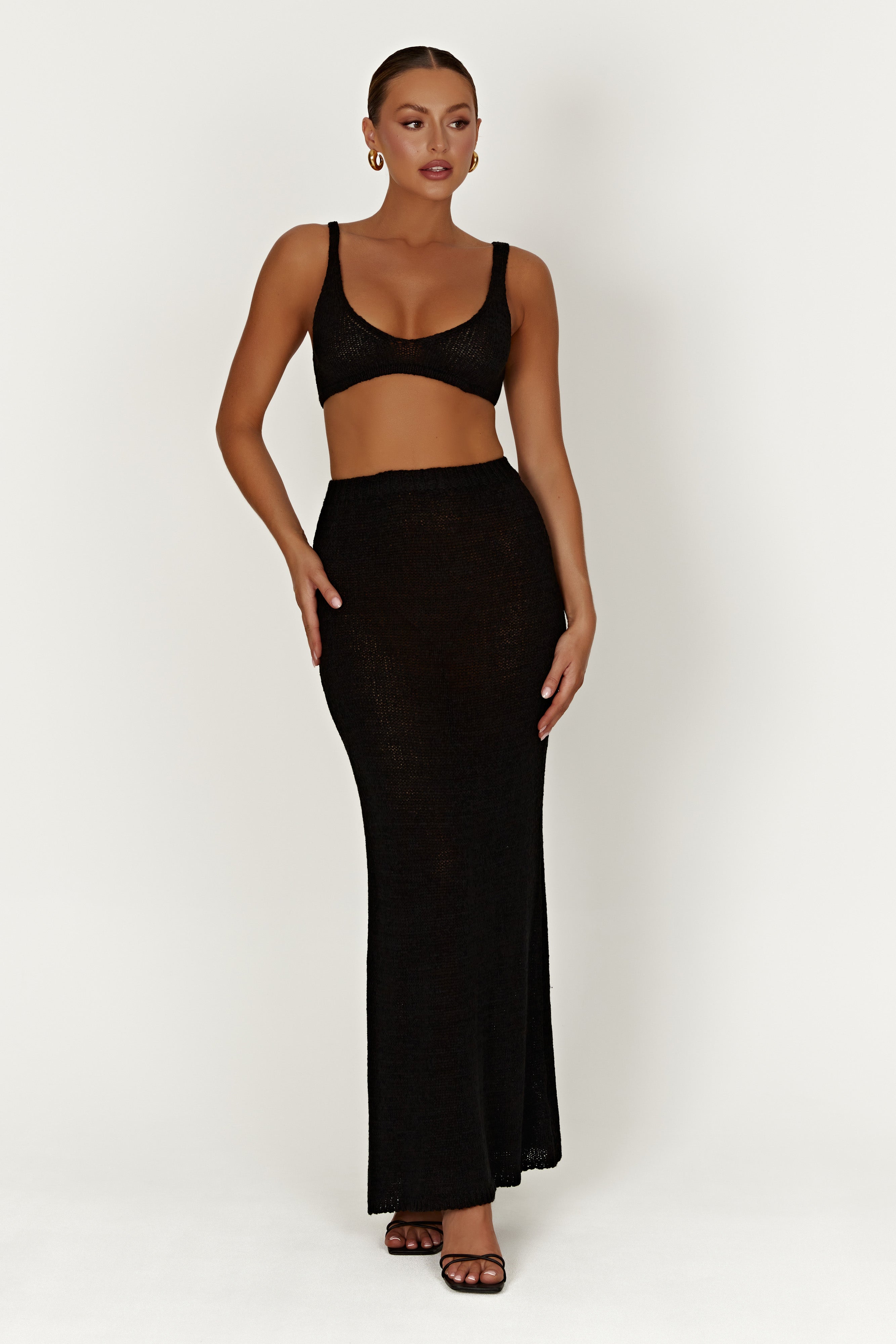 Mary Knit Maxi Skirt - Black