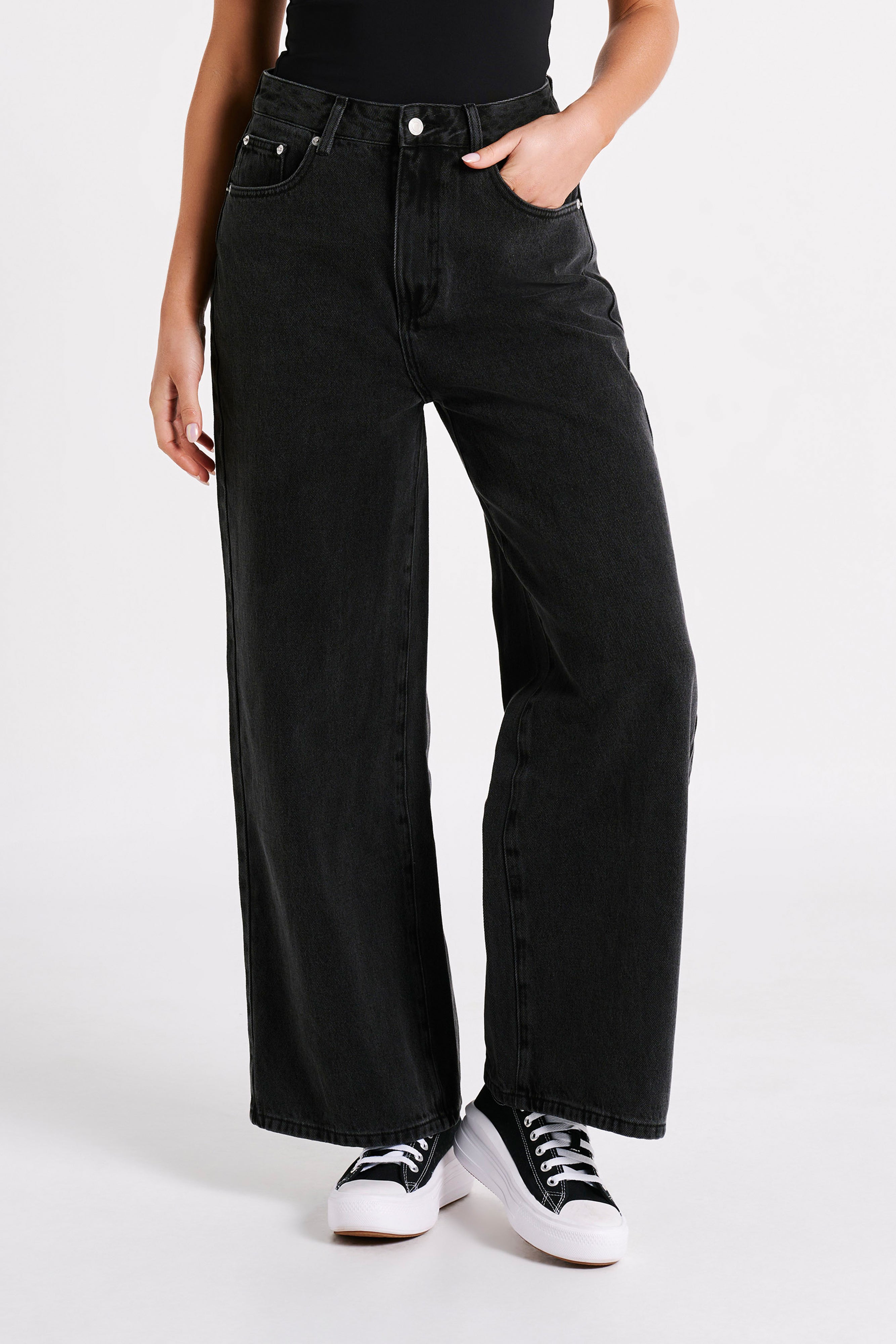 Raven Baggy Jeans - Washed Black