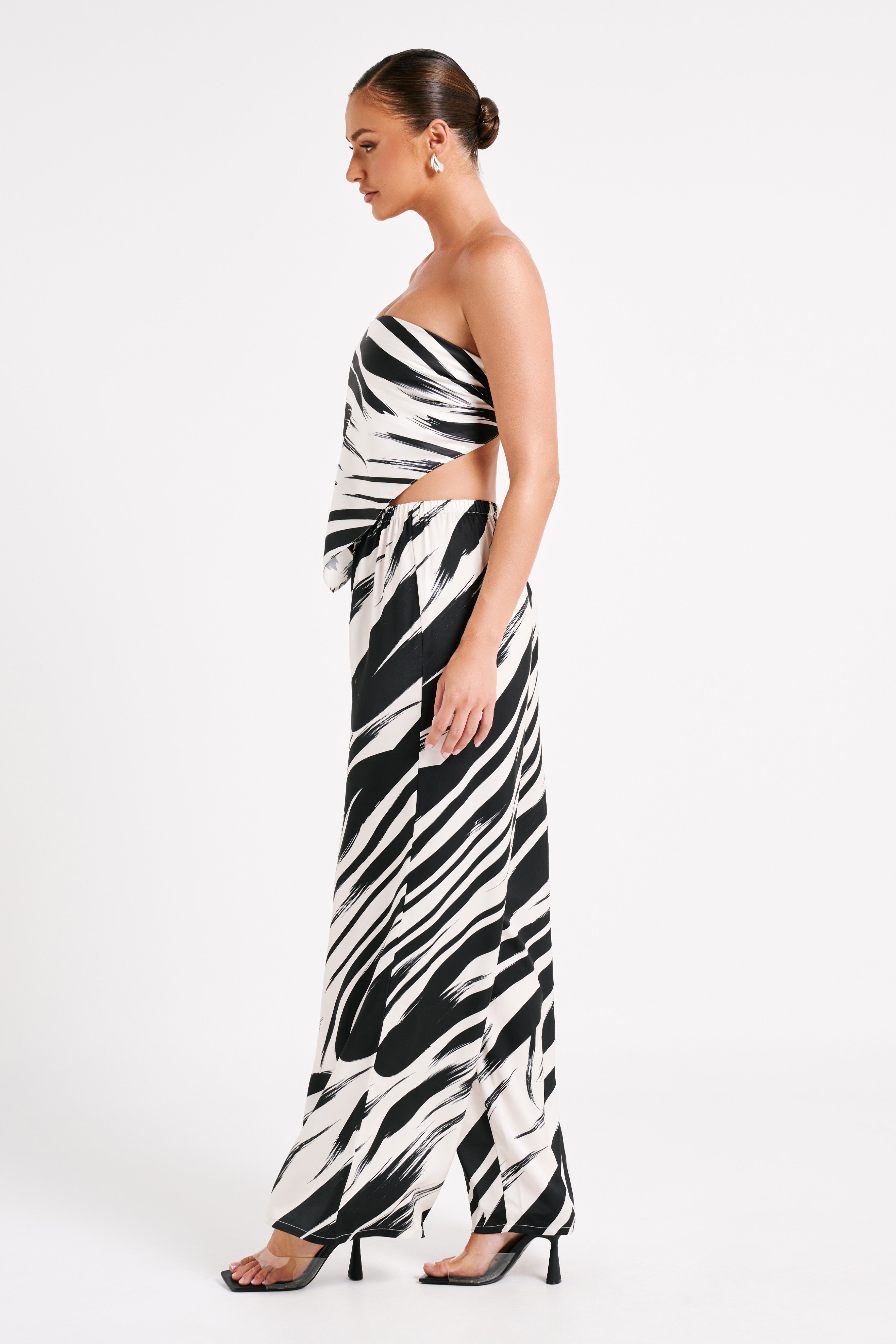 Laina Printed Scarf Top - Abstract Print