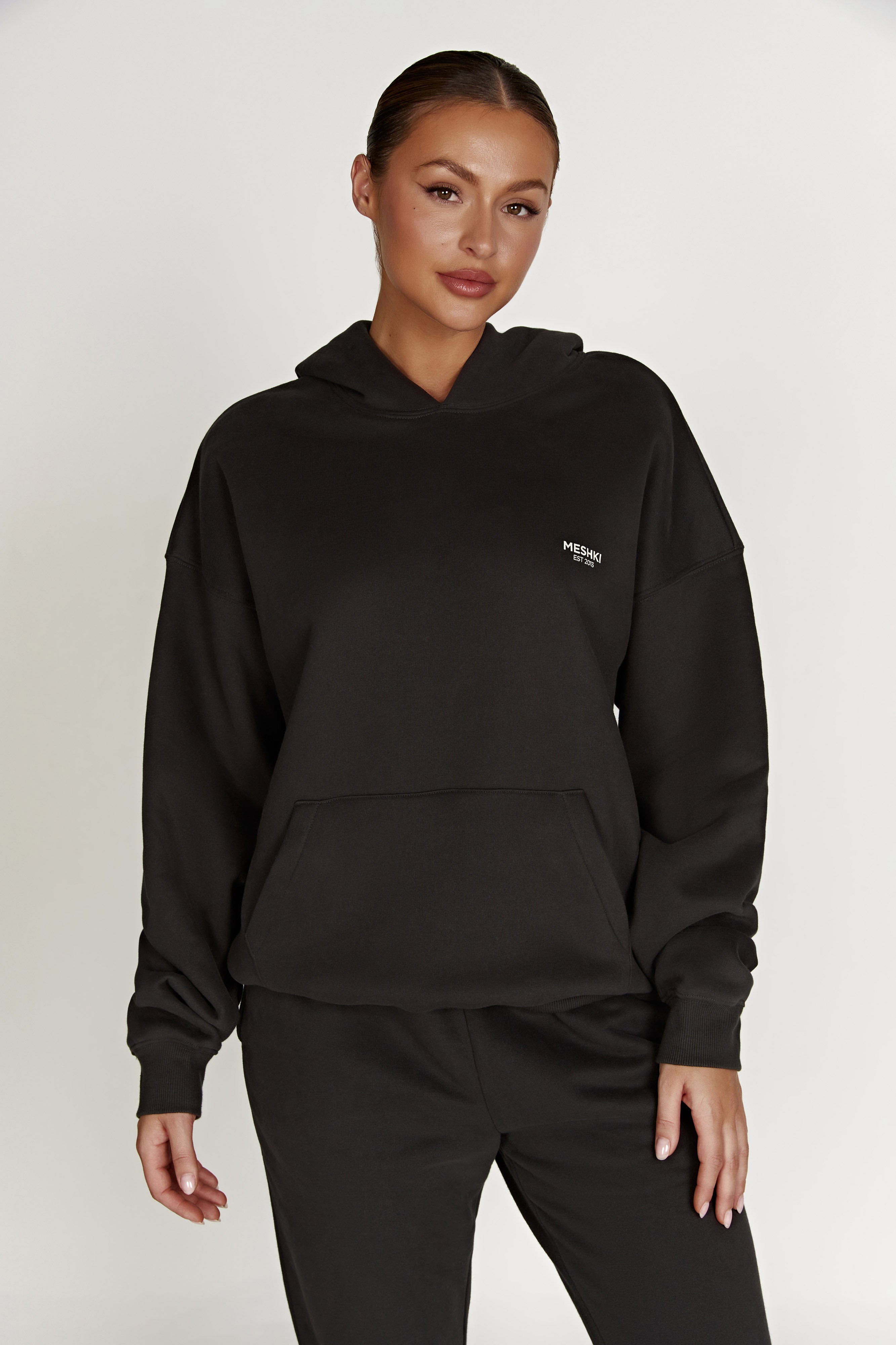 Bernie Oversized Unisex Hoodie - Dusk Black
