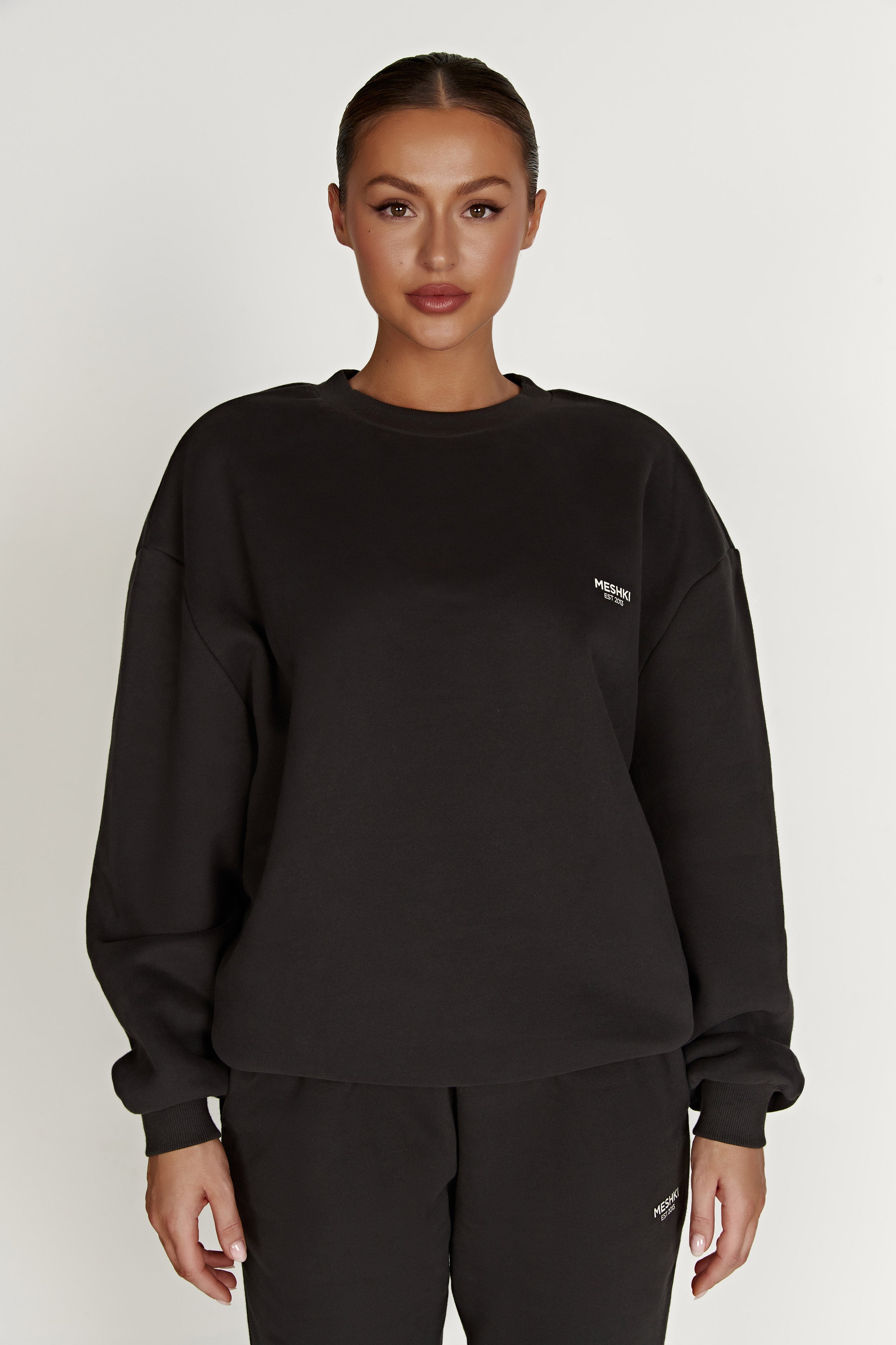 Phoenix Oversized Unisex Crewneck Jumper - Dusk Black