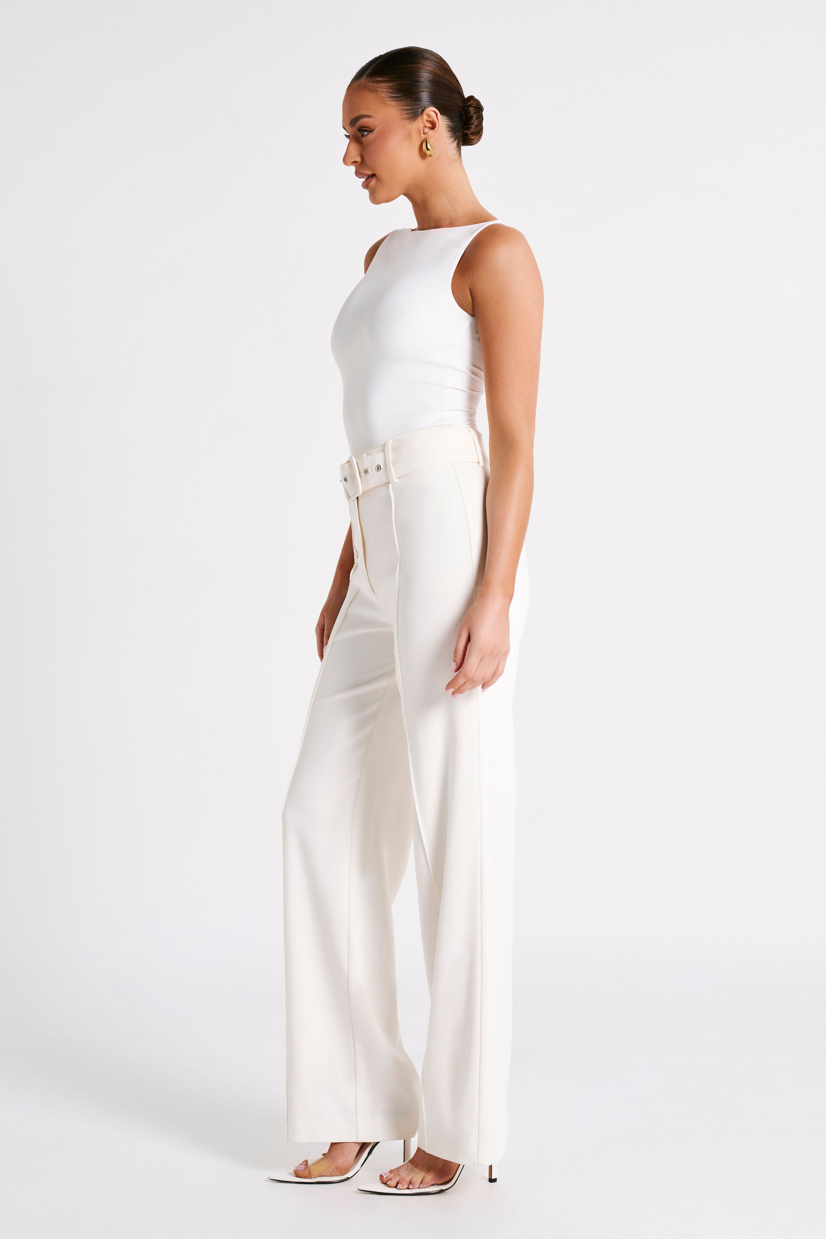 Fiona Recycled Nylon Low Back Bodysuit - White